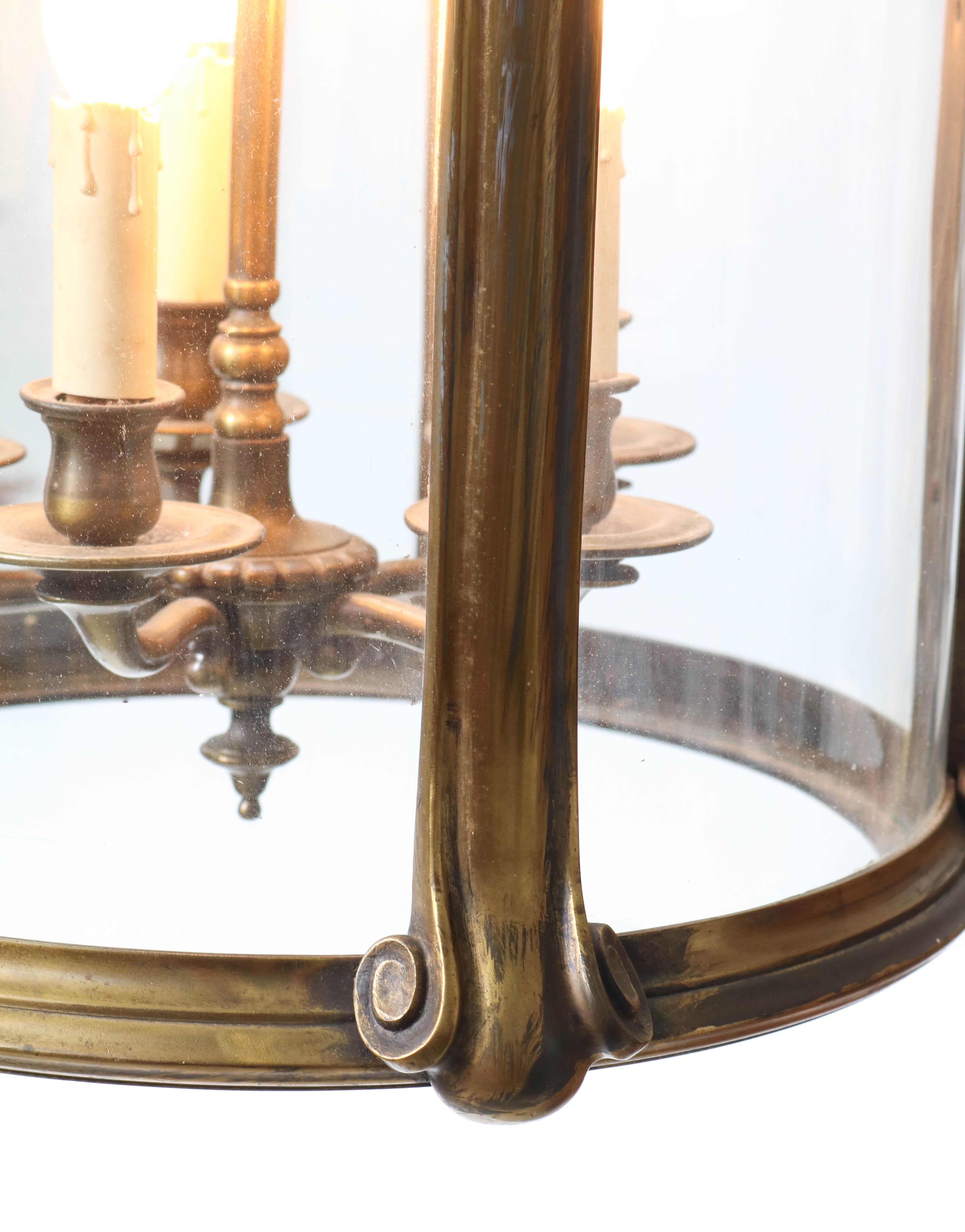 Large French Bronze Louis XV Style Lantern, 1900s For Sale 5