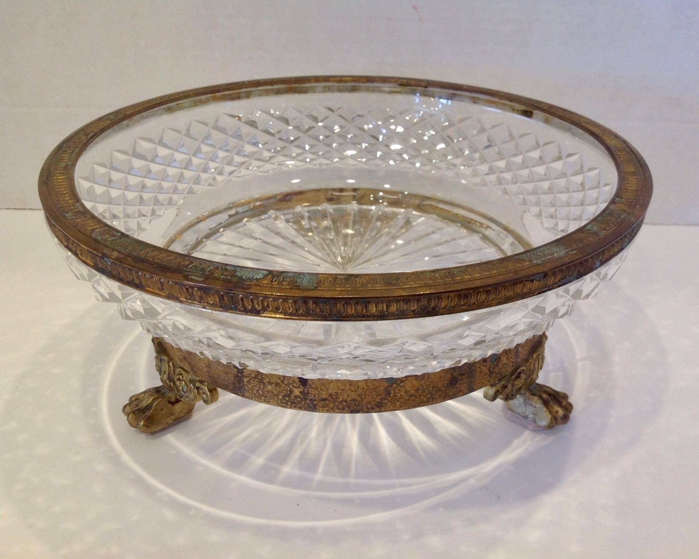20th Century Large French Bronze Mounted Bowl For Sale