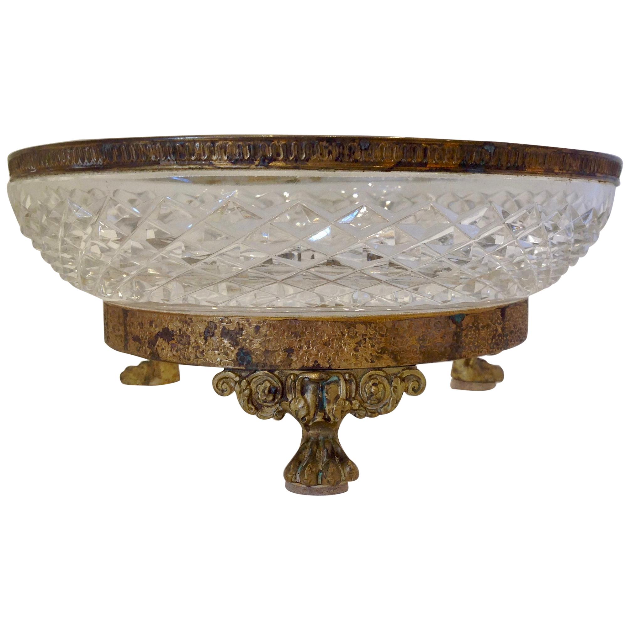 Large French Bronze Mounted Bowl For Sale