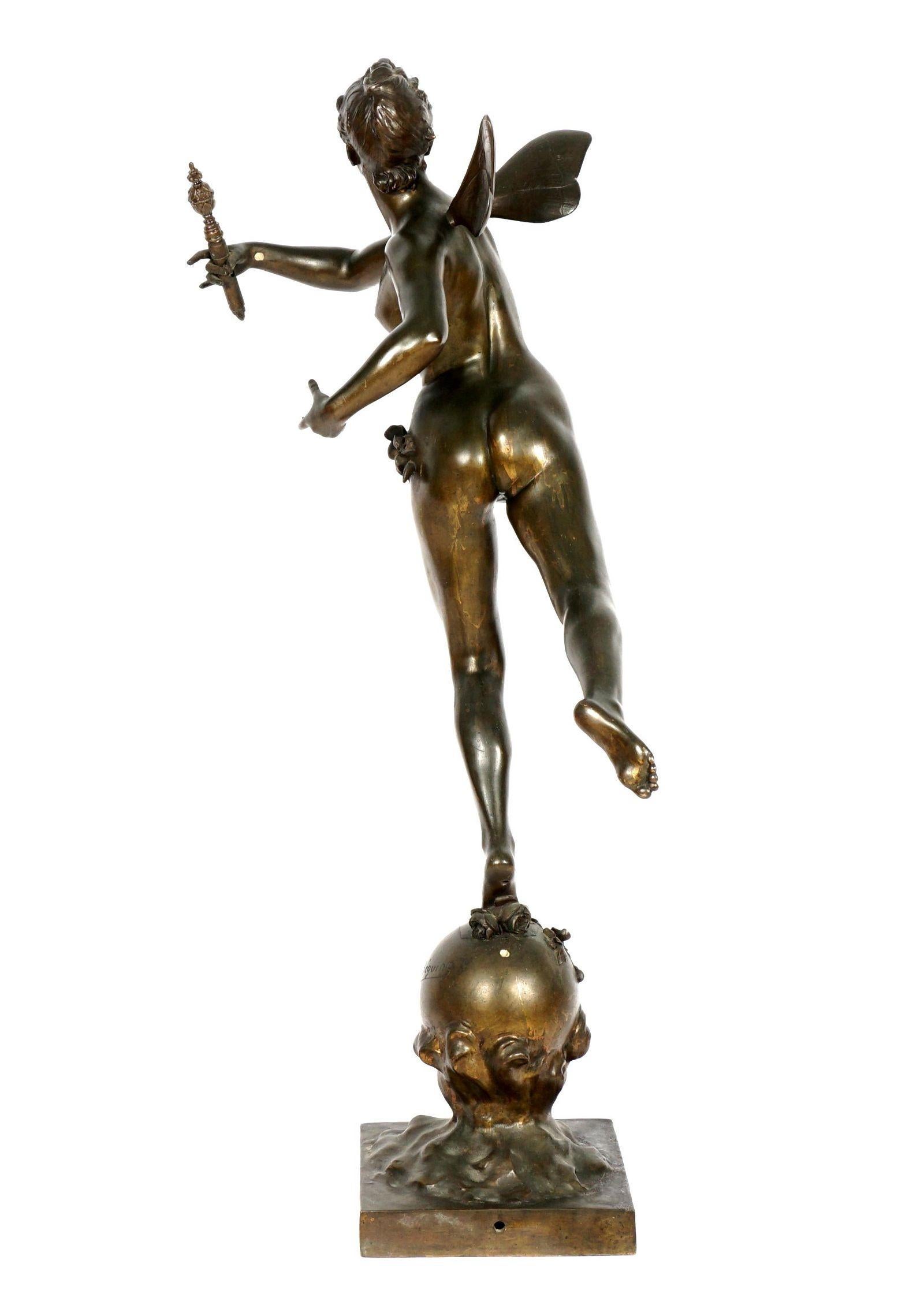 Patinated Large French Bronze Sculpture After Michel Leonard Beguine (1855-1929) For Sale