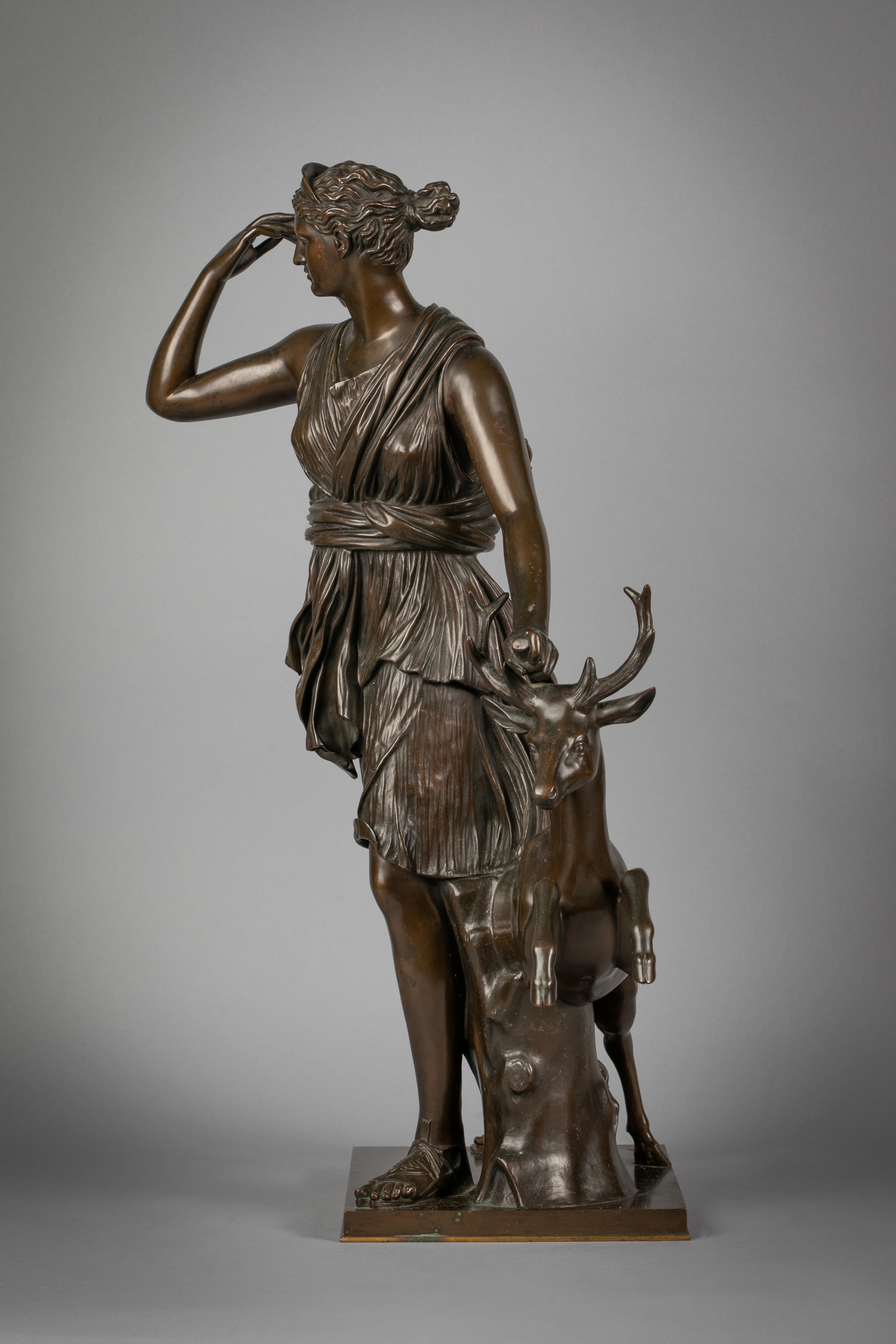 Barbedienne Foundy et le sceau de réduction Collas. Le bronze est d'après l'antique 'Diana Chasseresse'.