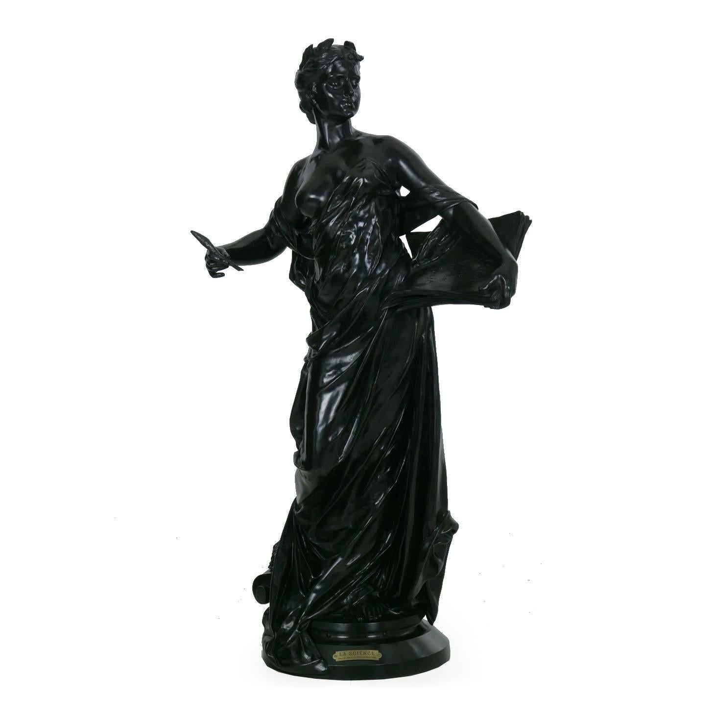  Large French Bronze Sculpture of “La Science” by Edouard Drouot
