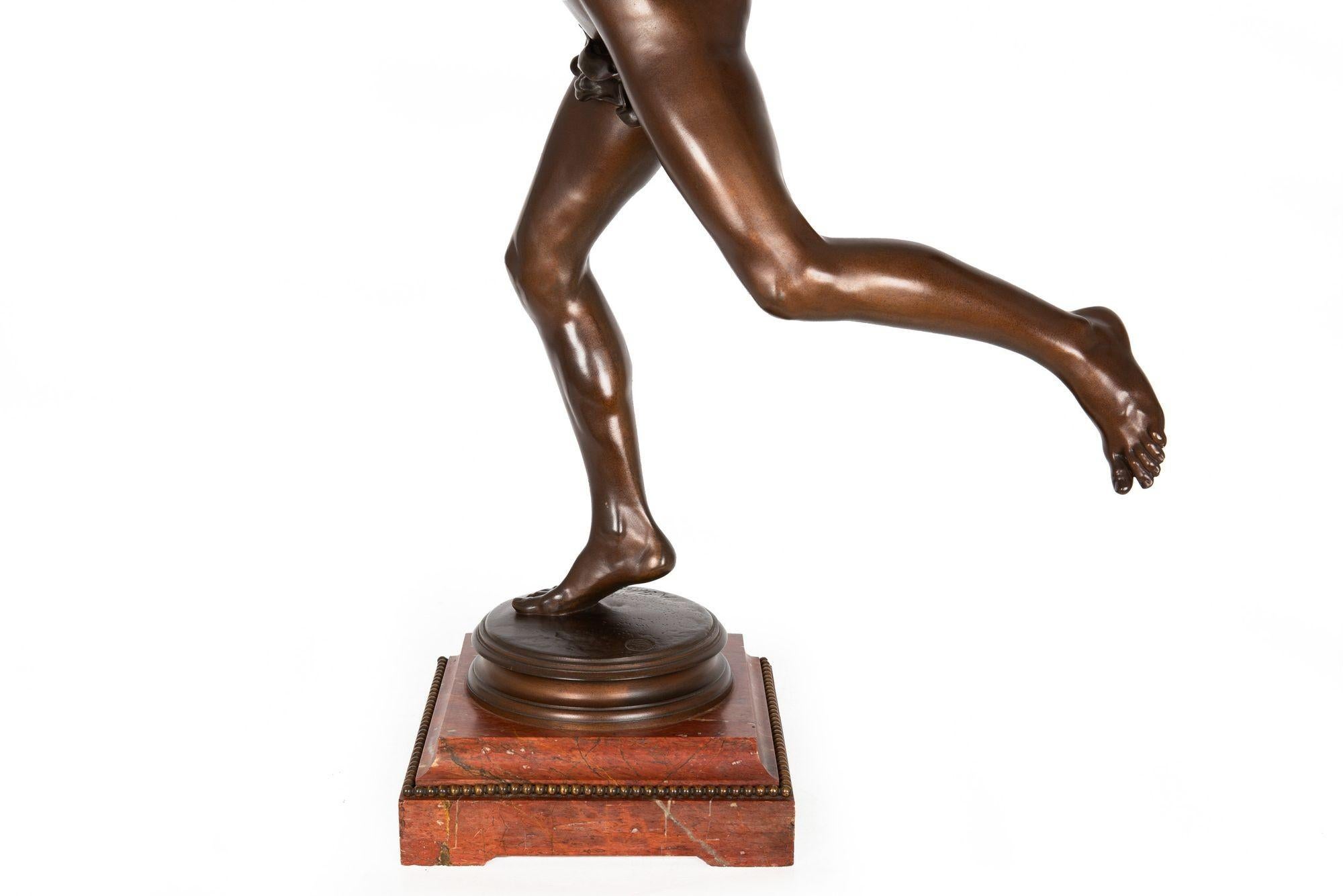 Grande sculpture française en bronze Lauréat de la chasse au coq par Falguiere & Thiebaut en vente 5