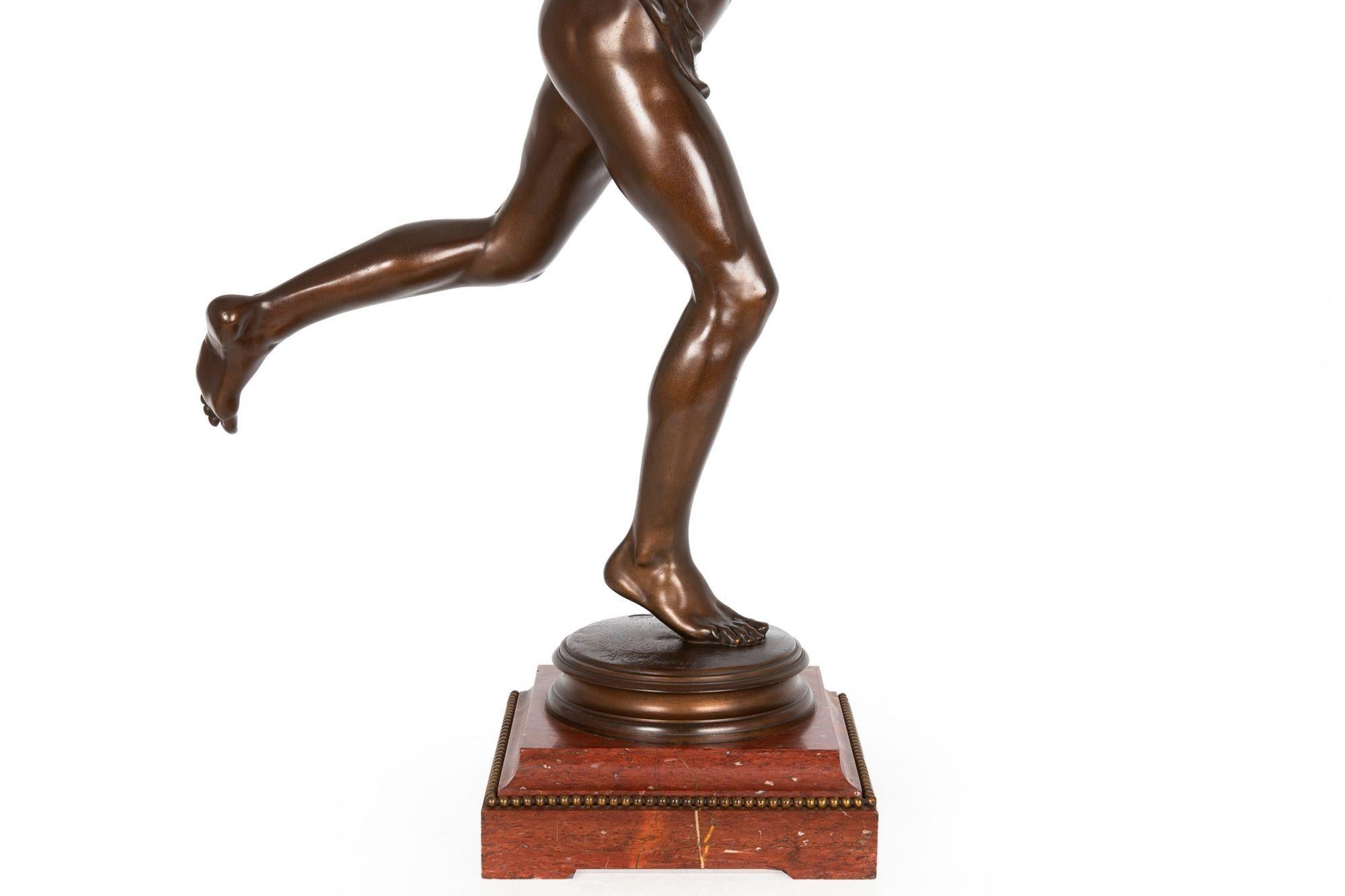 Grande sculpture française en bronze Lauréat de la chasse au coq par Falguiere & Thiebaut en vente 7