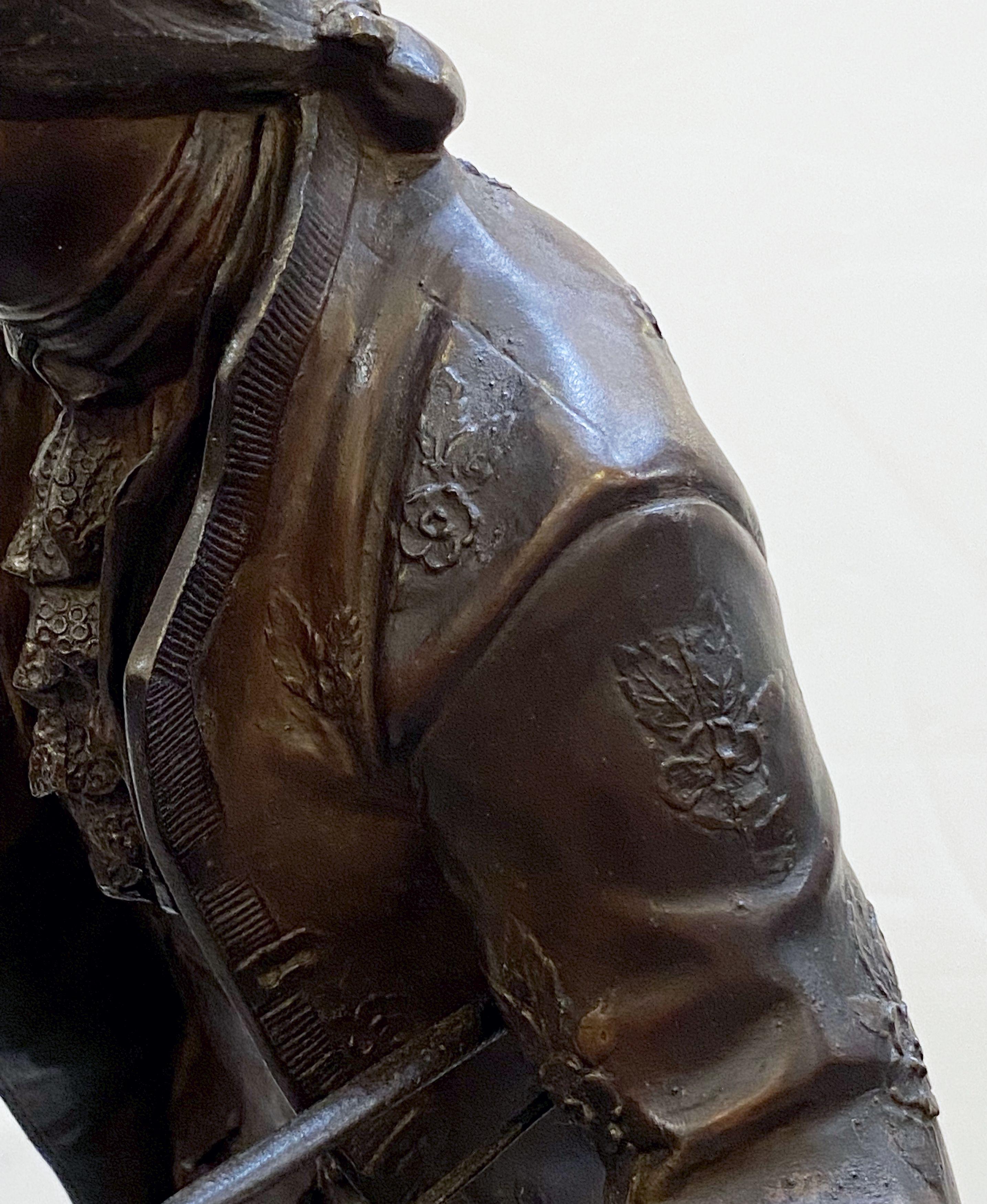 Grande figurine française en bronze d'un musicien, d'après Mathurin Moreau en vente 8
