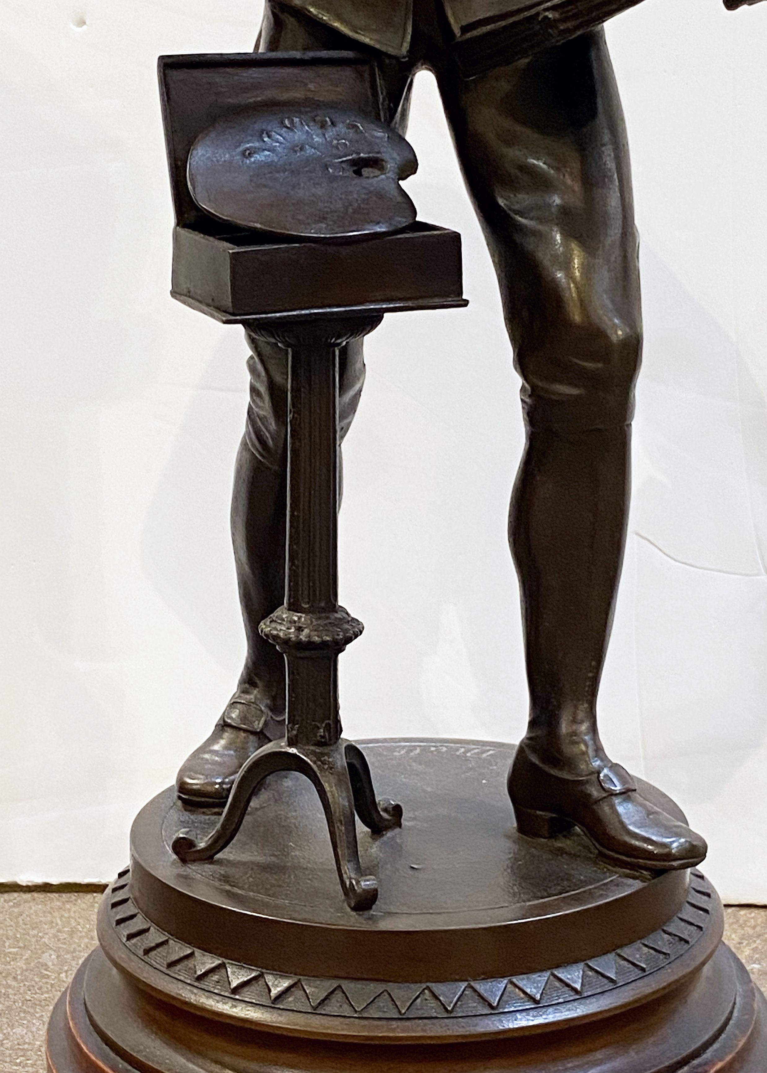 Grande figurine française en bronze d'un artiste, d'après Mathurin Moreau en vente 3