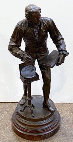 Large French Bronze Spelter Figure of an Artist, After Mathurin Moreau