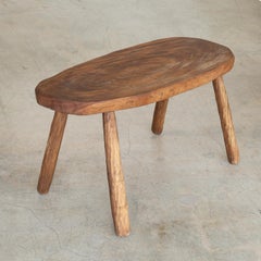 1970s Large French Brutalist Oak Table