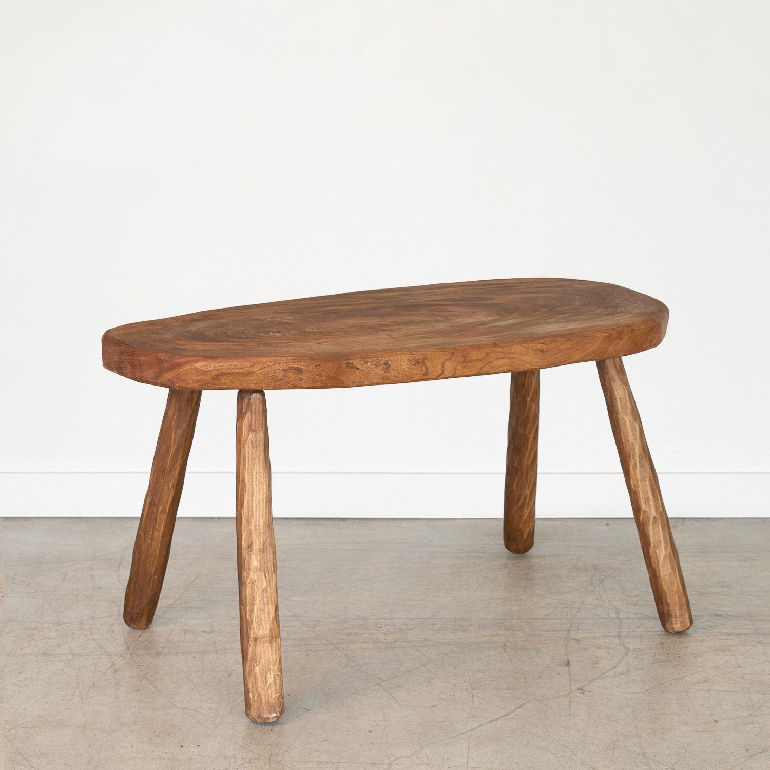 Oak Large French Brutalist Table For Sale