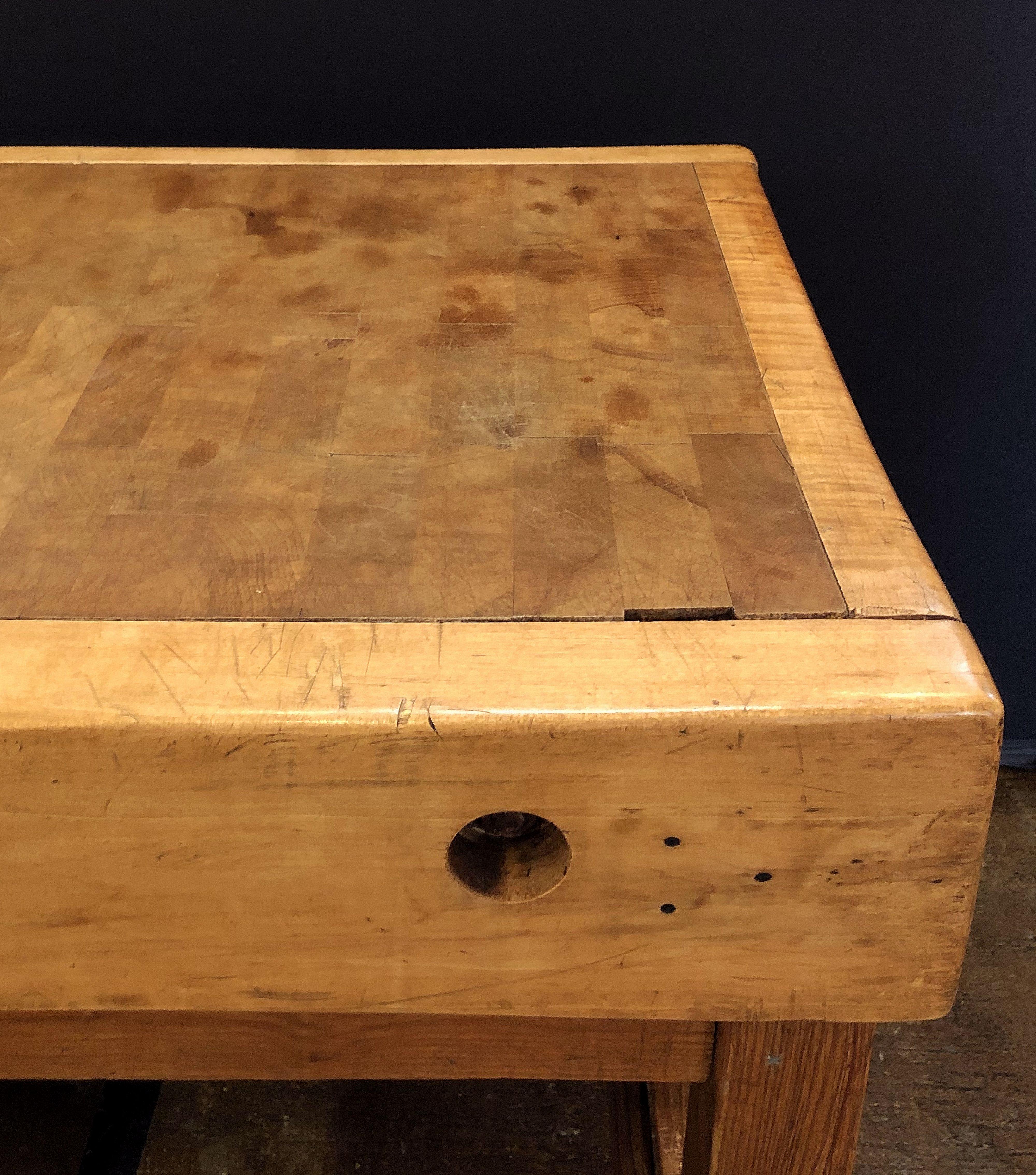 Large French Butcher's Chopping Block on Stand 4
