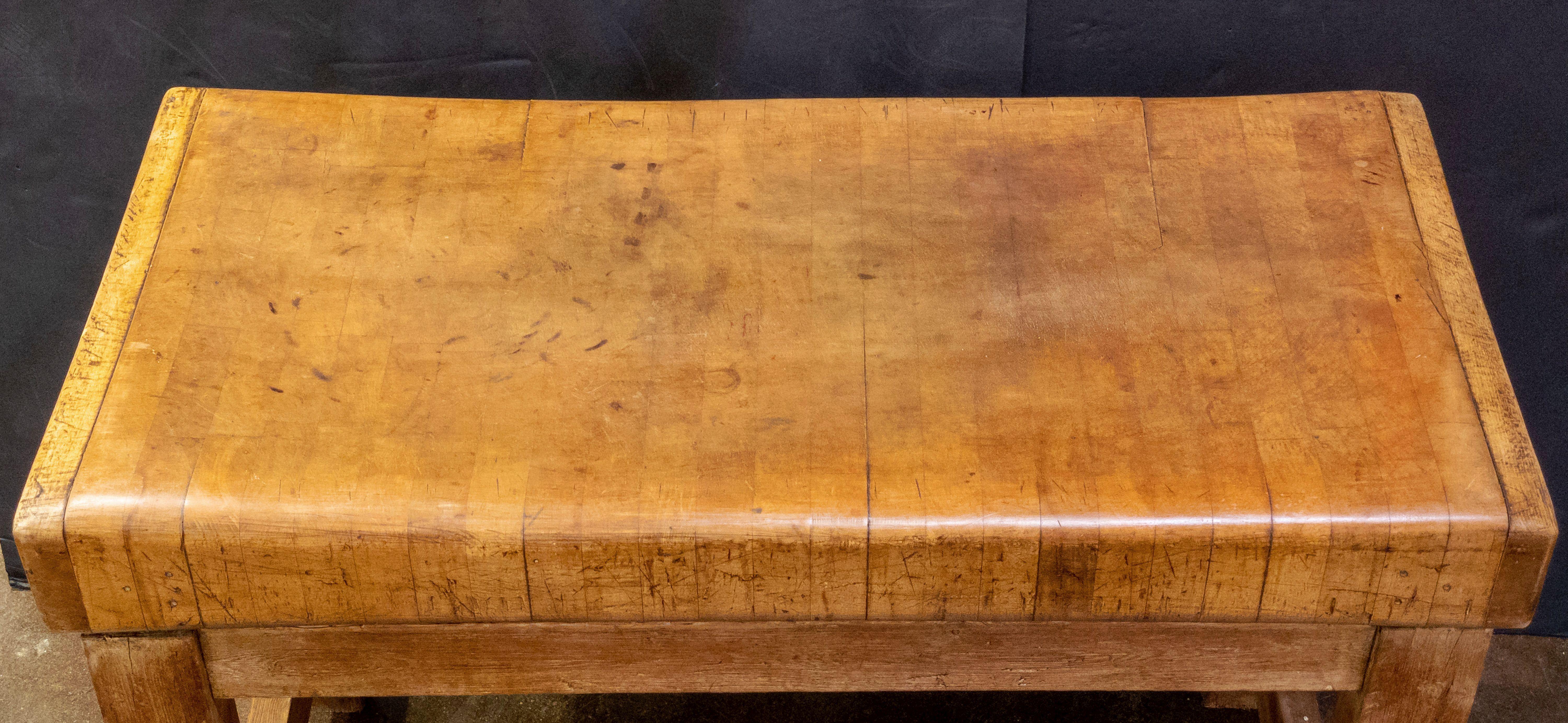 Large French Butcher's Chopping Block on Stand 3