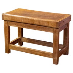 Large French Butcher's Chopping Block on Stand