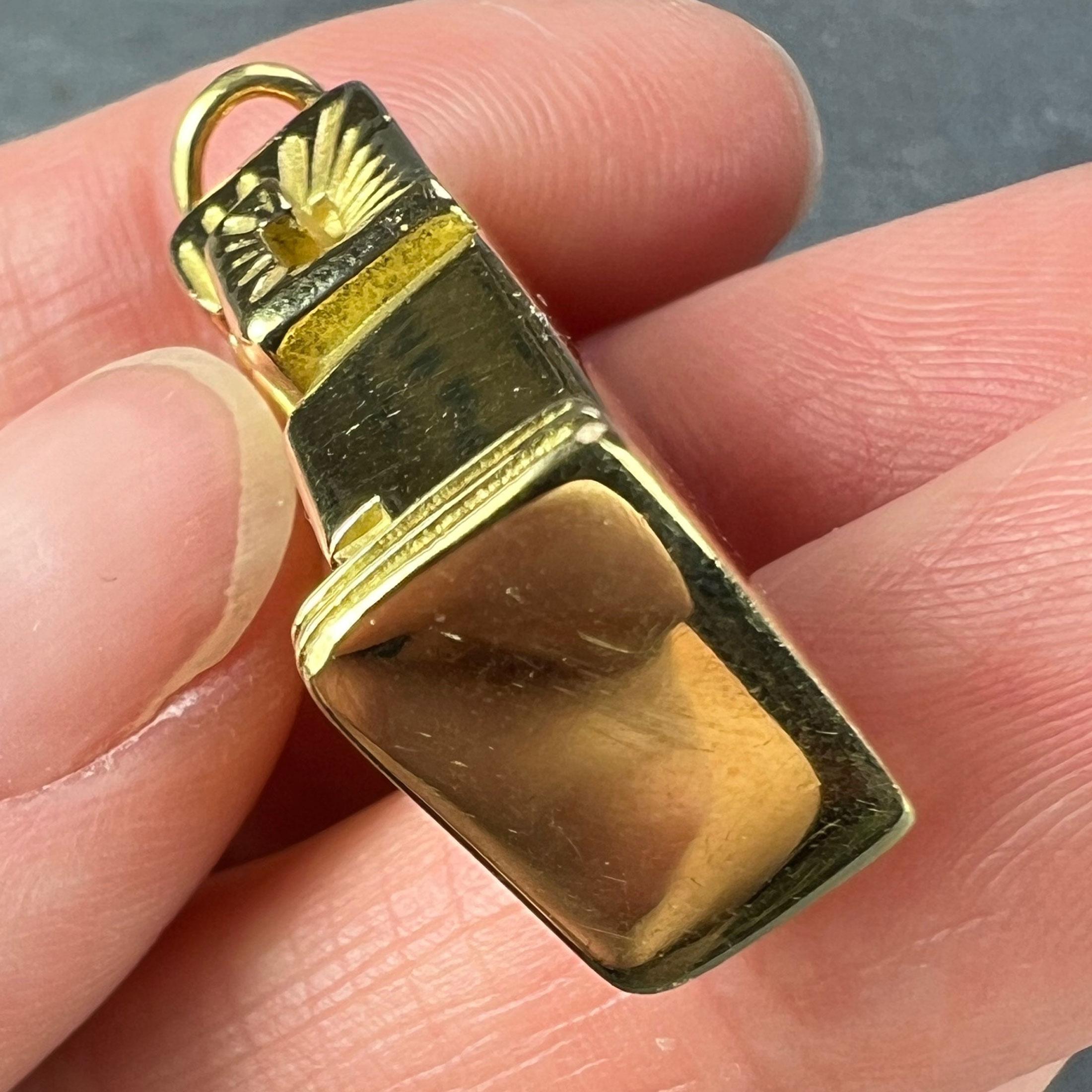 Large French Capricorn Zodiac Starsign 18K Yellow Gold Charm Pendant For Sale 10