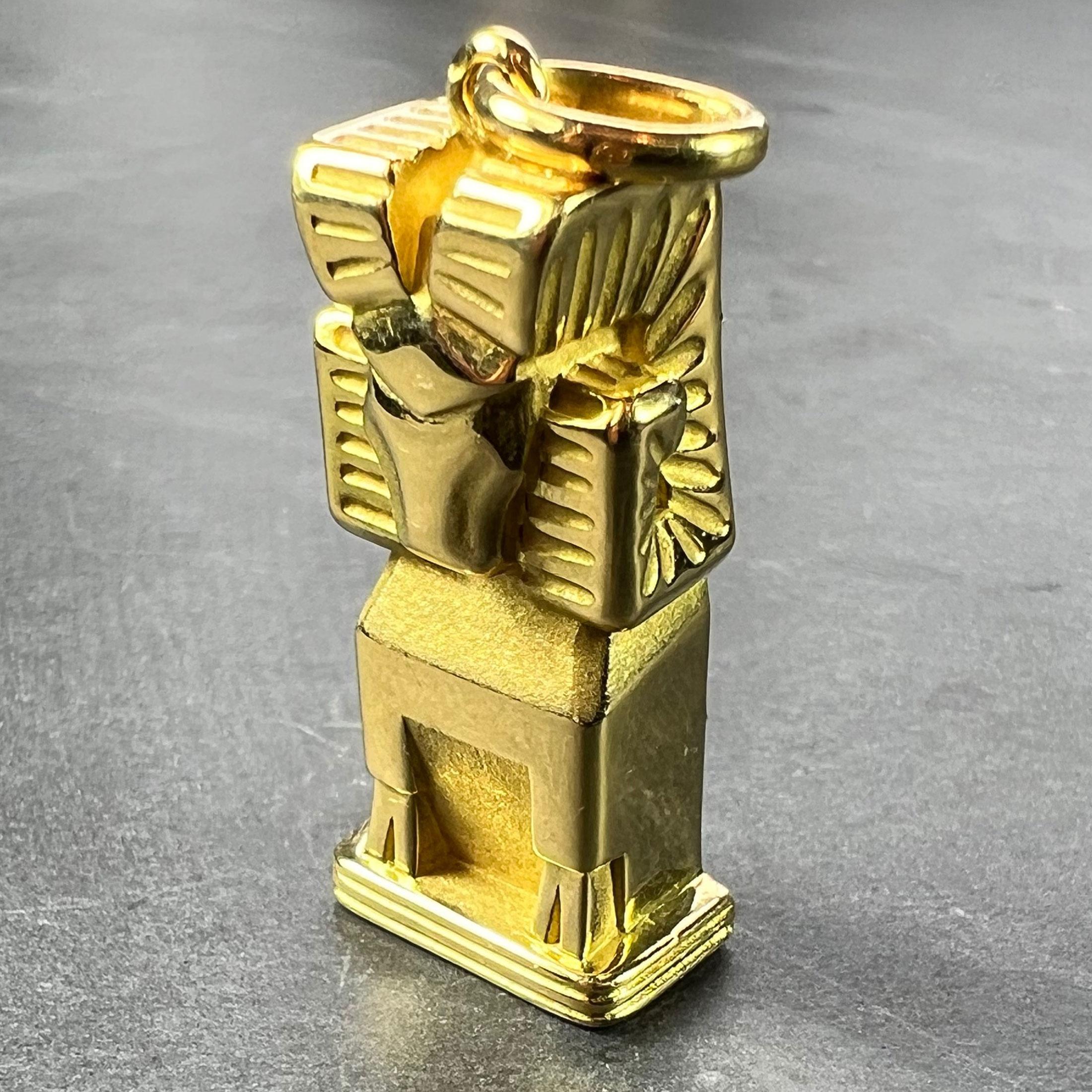 Large French Capricorn Zodiac Starsign 18K Yellow Gold Charm Pendant For Sale 1