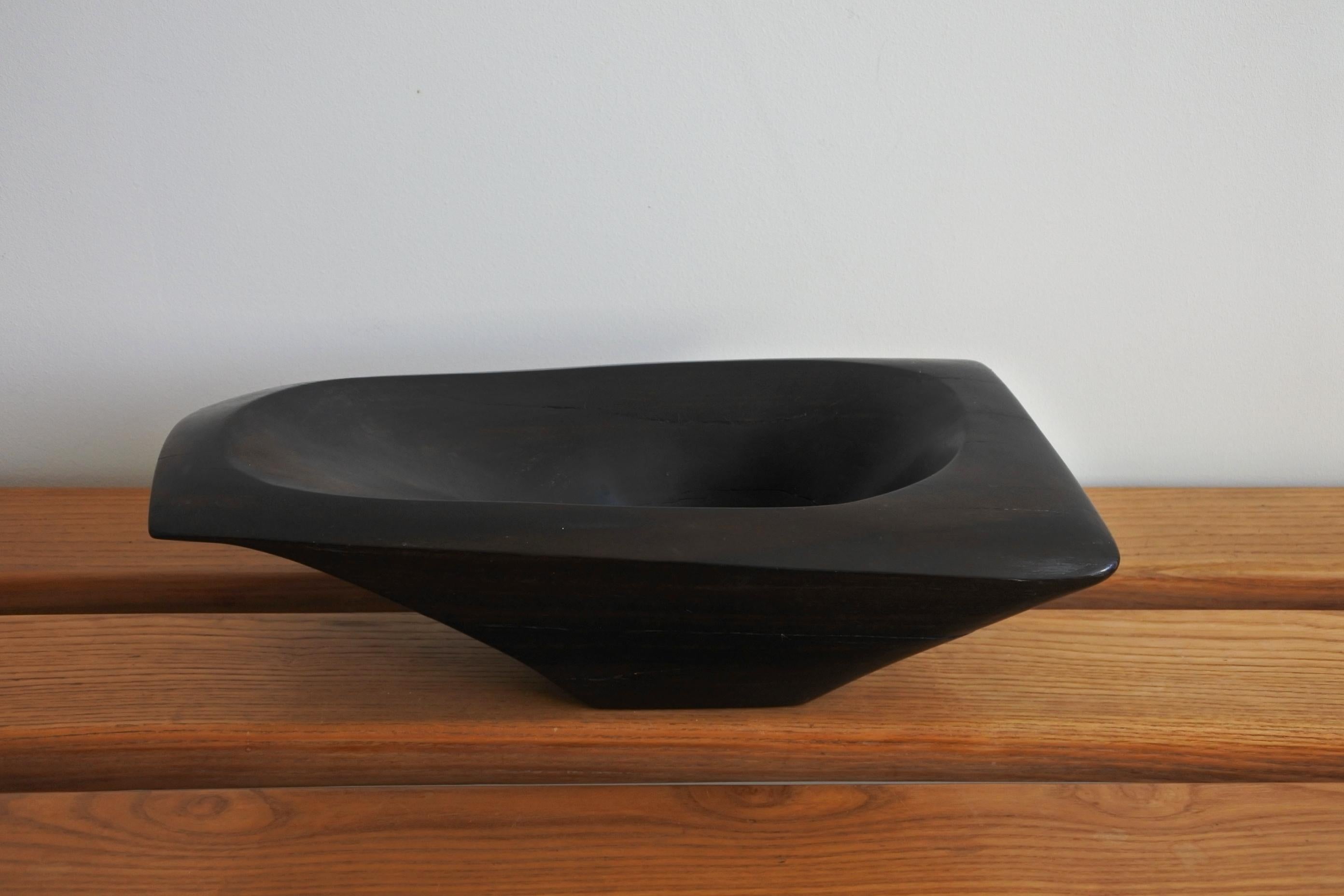 Large French Carved Ebony Wood Dish in the Style of Alexandre Noll, 1950s 6