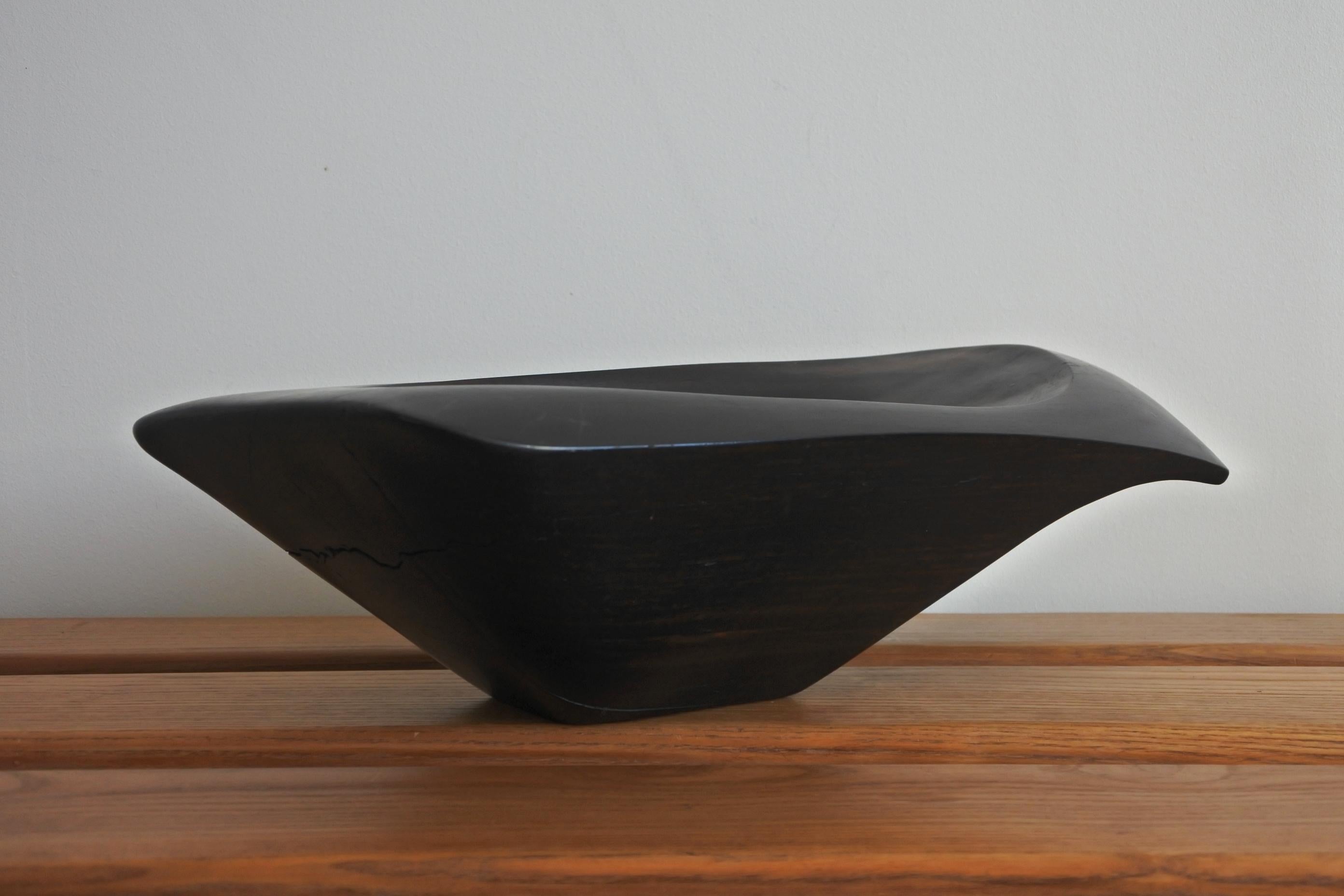 Large French Carved Ebony Wood Dish in the Style of Alexandre Noll, 1950s im Zustand „Gut“ in La Teste De Buch, FR
