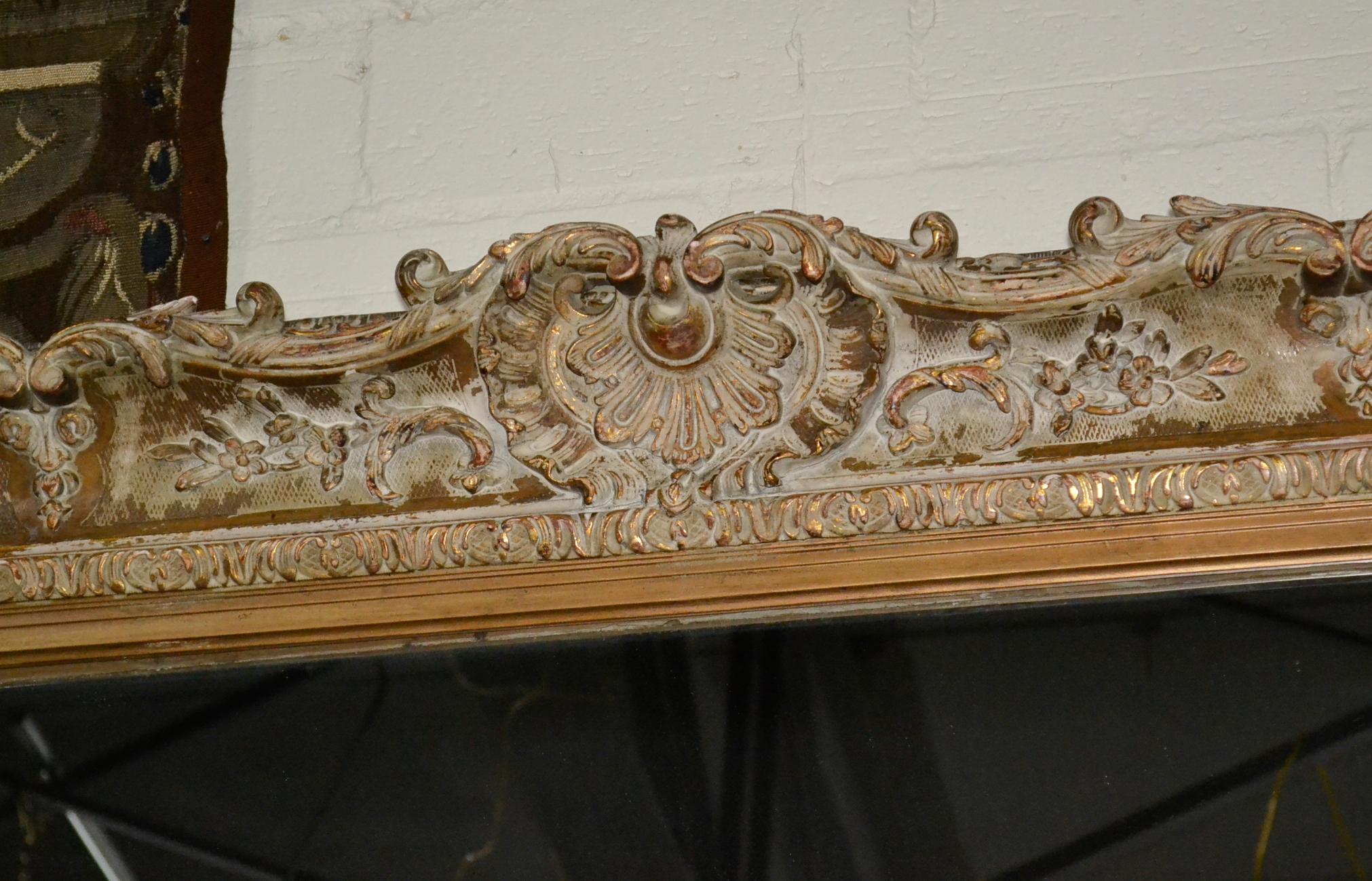 Contemporary Large French Carved Giltwood Mirror