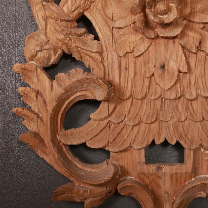 Large antique French carved pine wall decoration of a winged phoenix, 1890

Dimensions:
41 inches (104 cms) wide
4 inches (10 cms) deep
42 inches (107 cms) high.

    