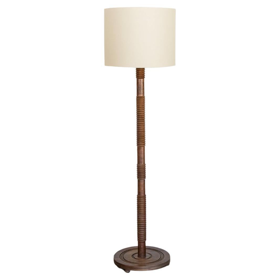Carved Wood Floor Lamp For Sale at 1stDibs