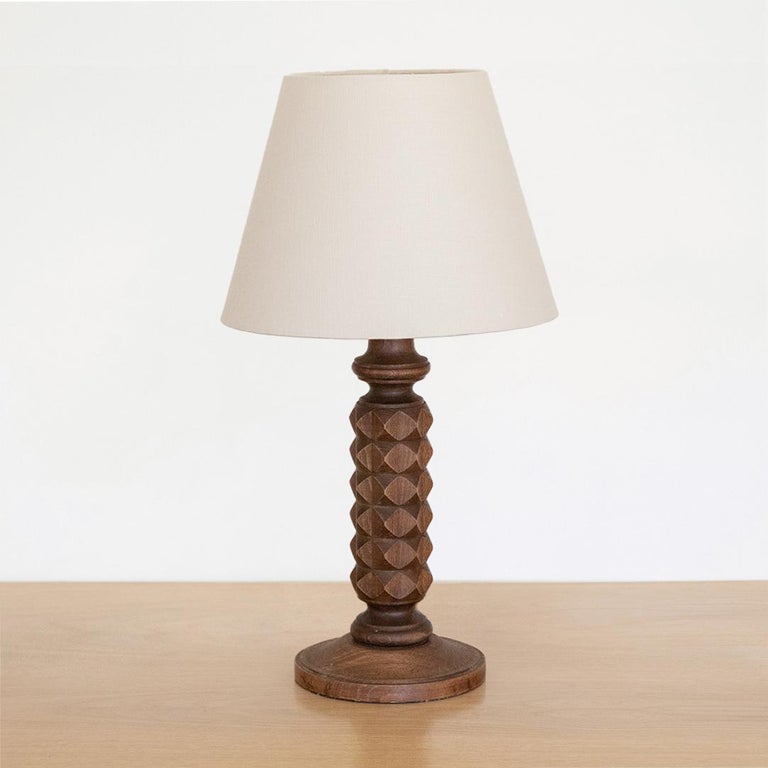 Large French Carved Wood Lamp For Sale at 1stDibs