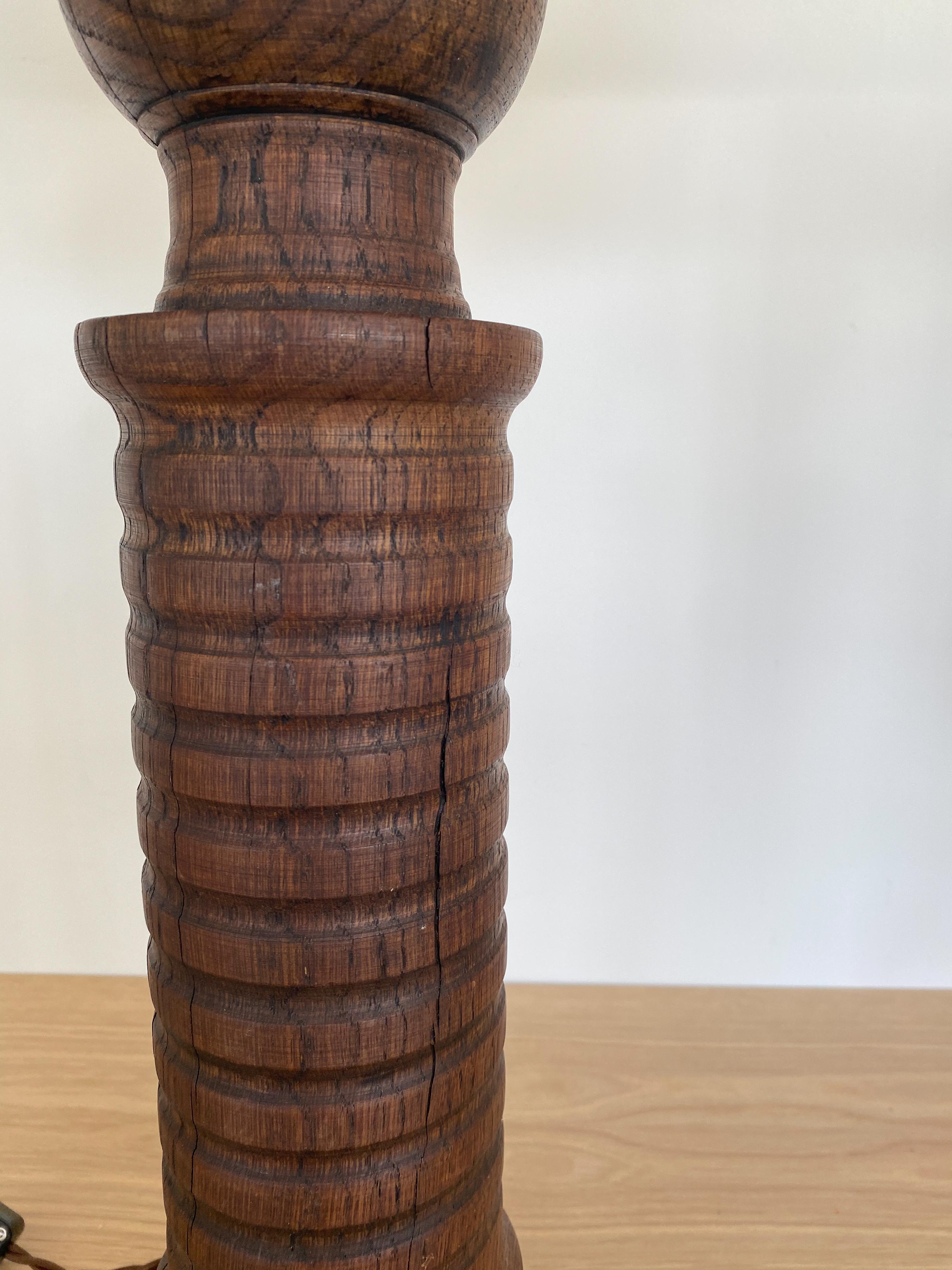 Large French Carved Wood Lamp 2