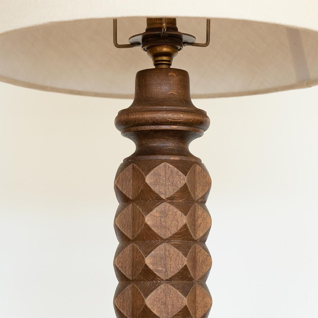 Large French Carved Wood Lamp 2