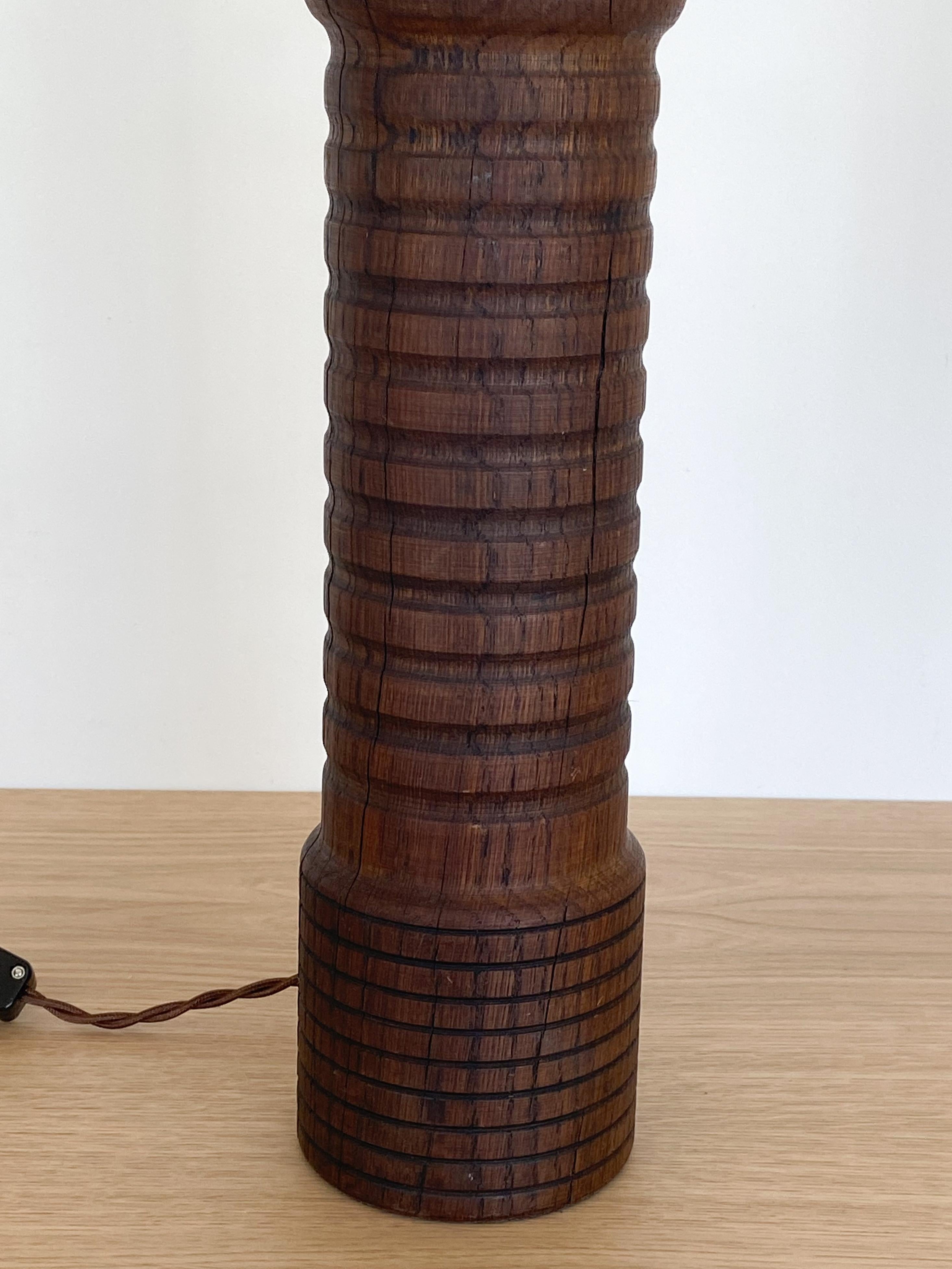 Large French Carved Wood Lamp 3