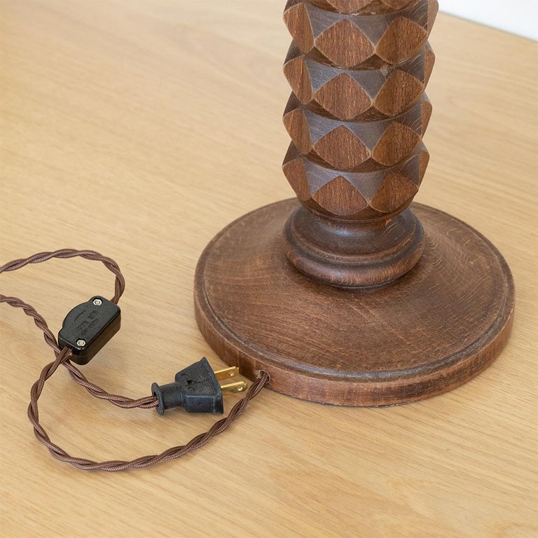 Large French Carved Wood Lamp For Sale at 1stDibs