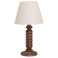 Large French Carved Wood Lamp