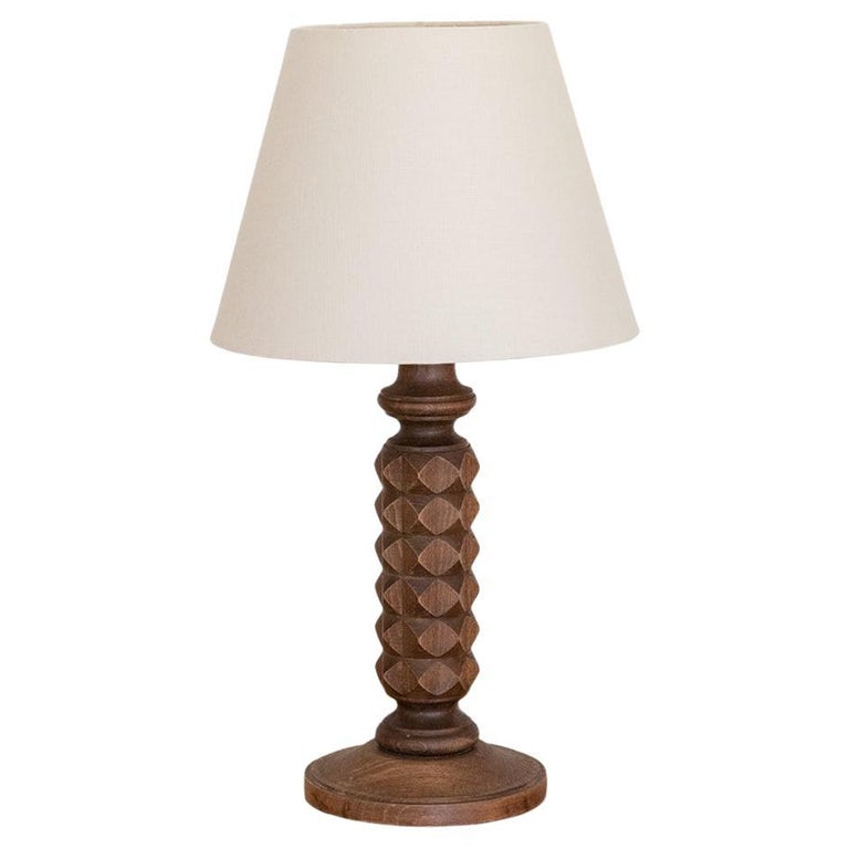 Large French Carved Wood Lamp For Sale at 1stDibs
