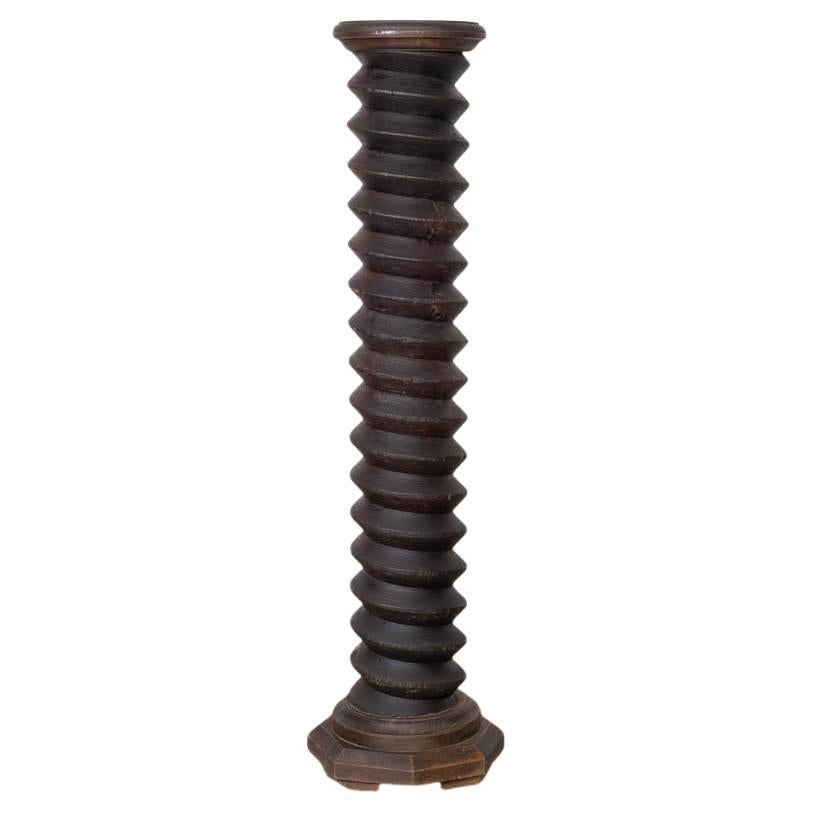 Large French Carved Wood Pedestal Stand