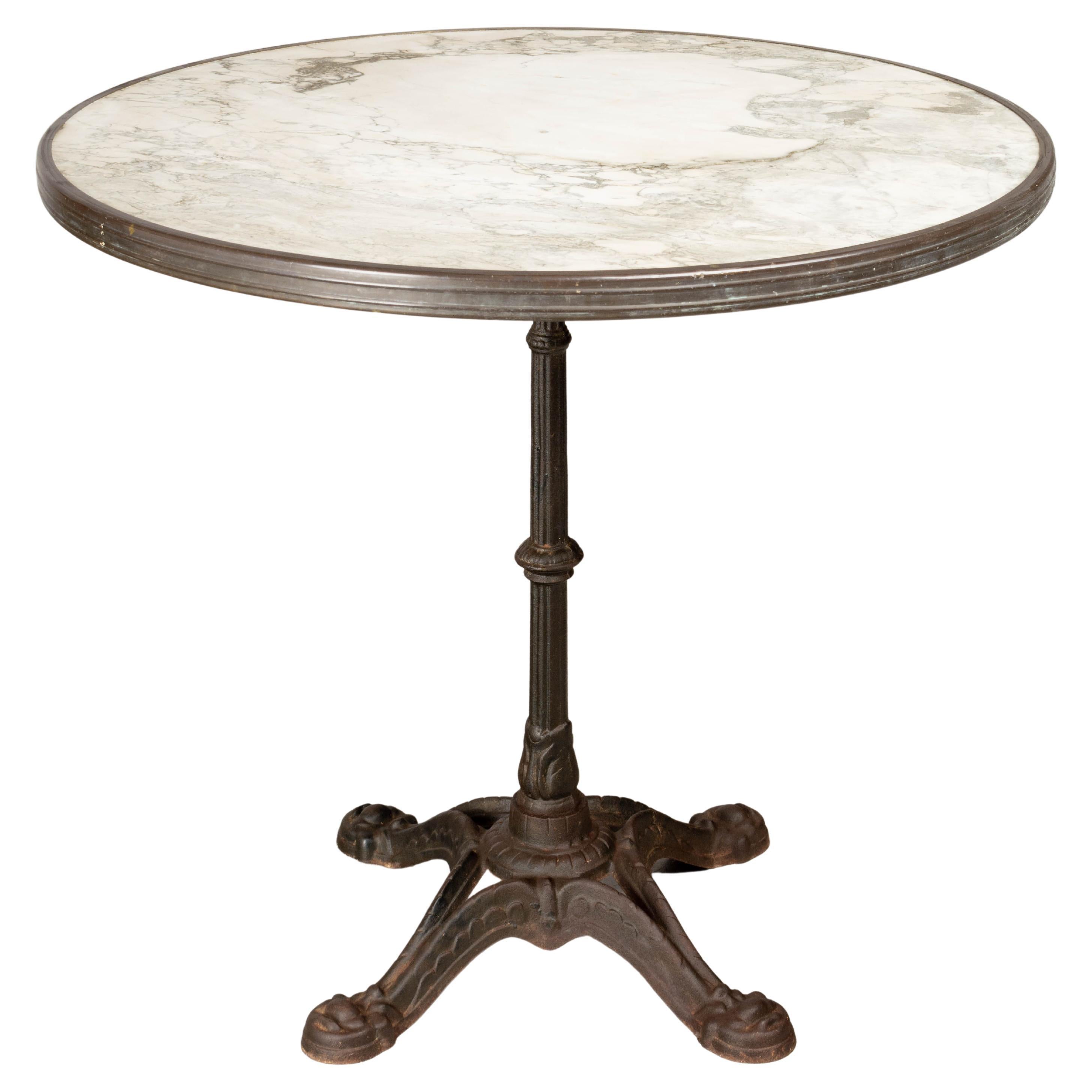 Large French Cast Iron Bistro Table