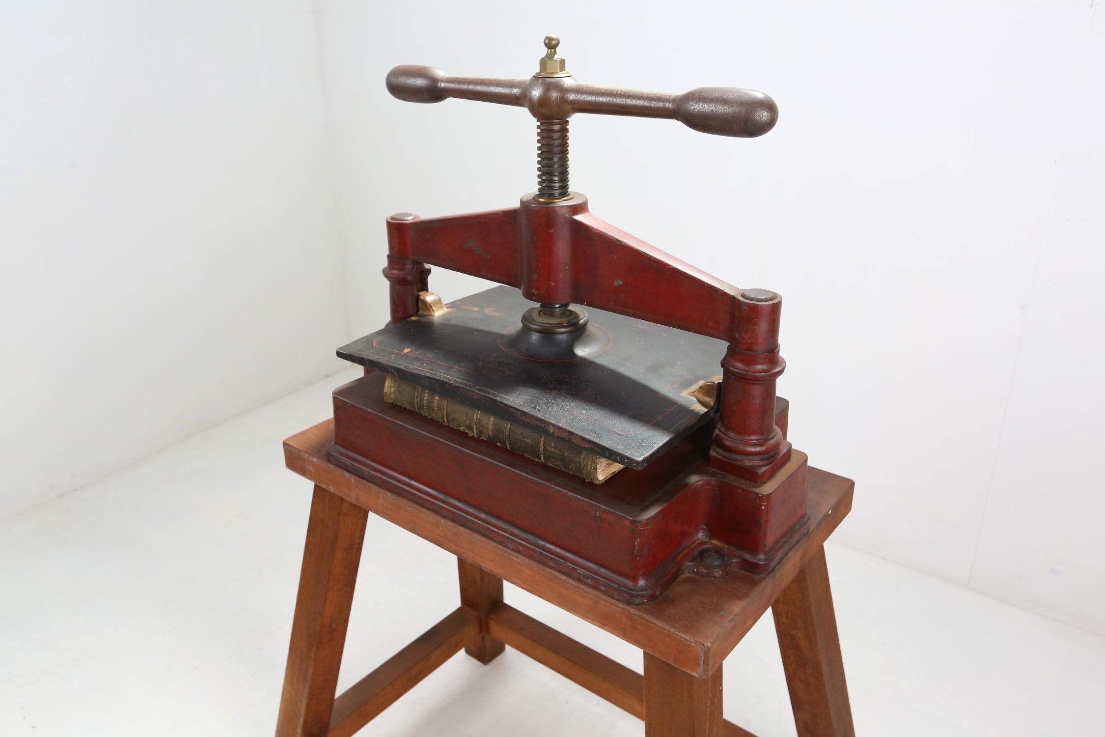 Large French Cast Iron Book Press Ca.1850 6