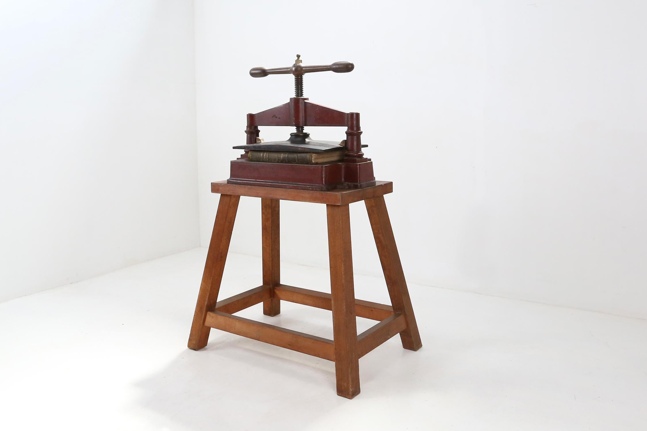 Large French Cast Iron Book Press Ca.1850 8