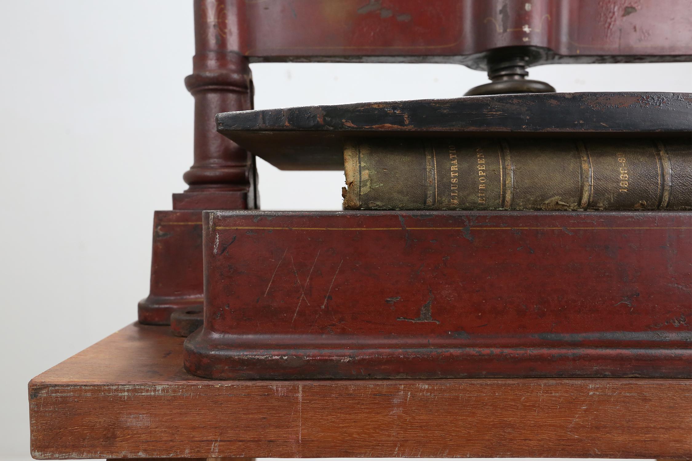 Large French Cast Iron Book Press Ca.1850 1
