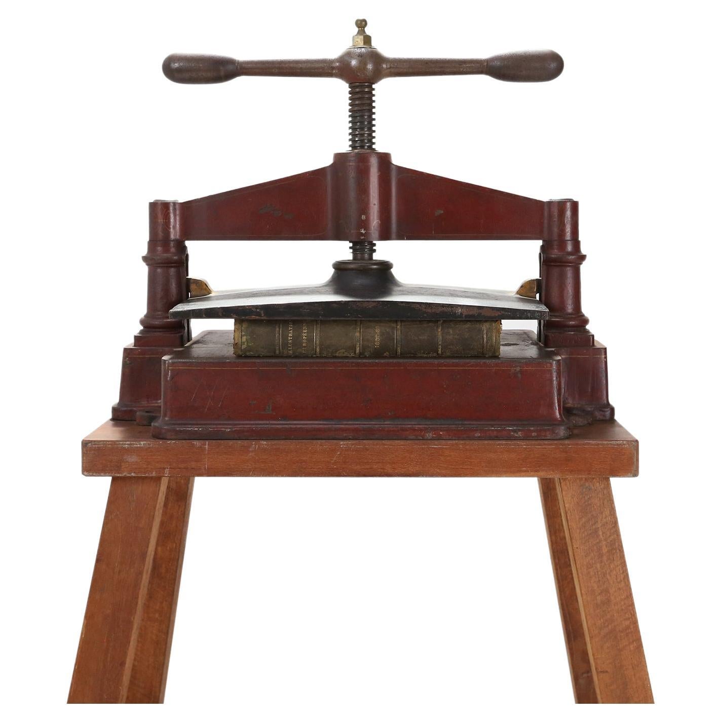 Large French Cast Iron Book Press Ca.1850
