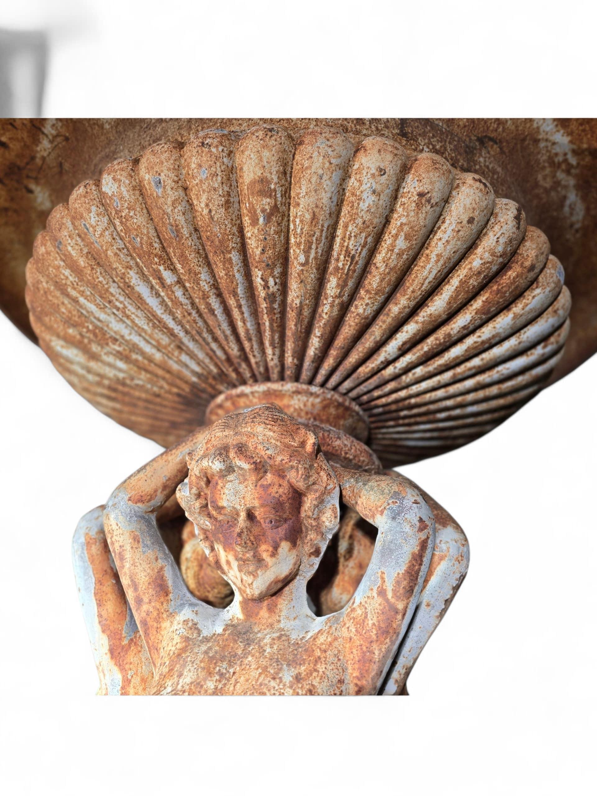 Large French Cast Iron Garden Fountain Featuring The Three Graces For Sale 3