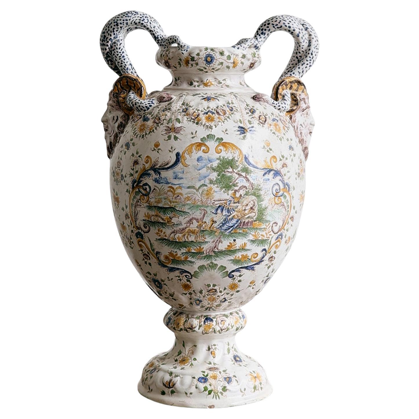 Large French Ceramic Baluster Vase / Vessel