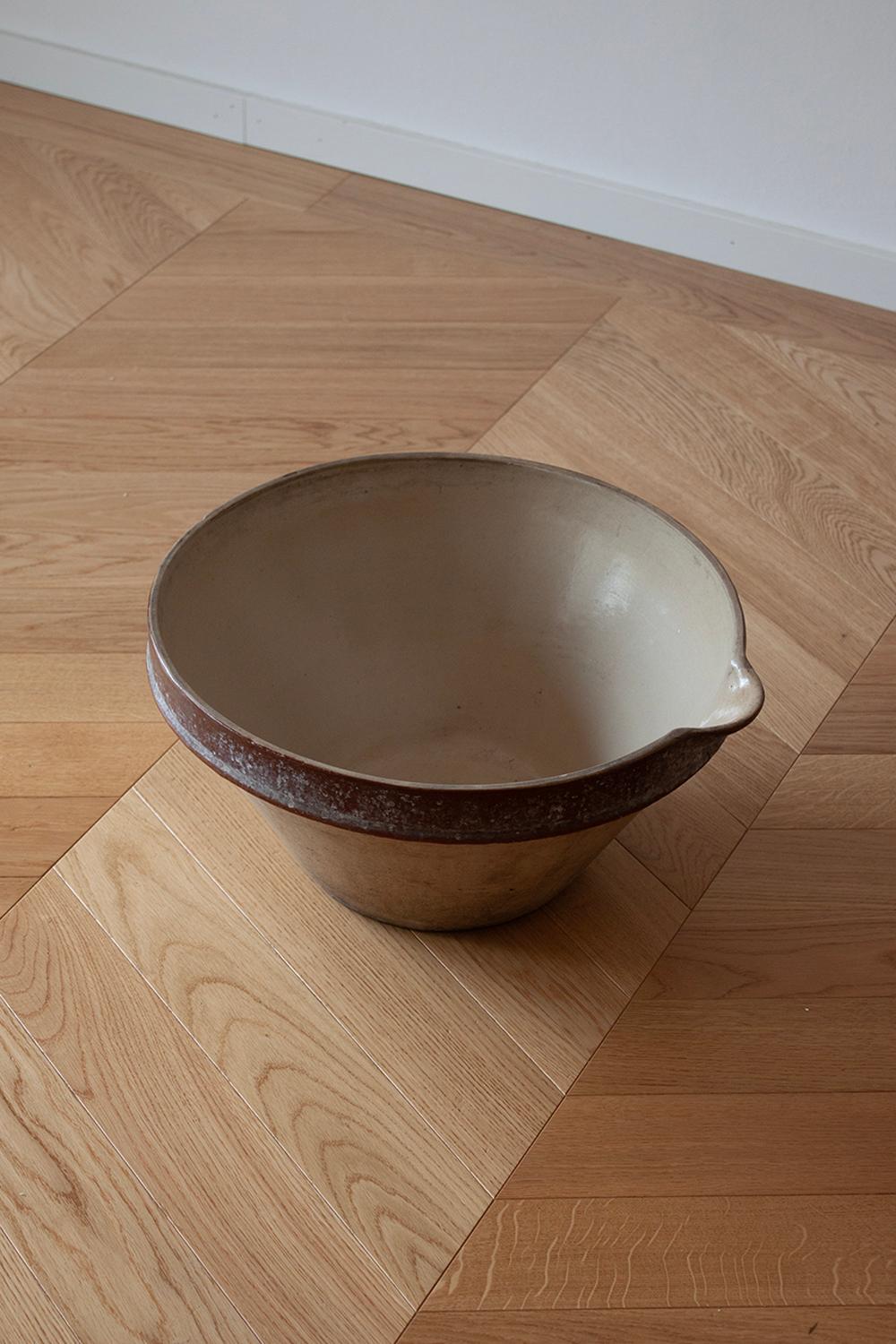 20th Century Large French Ceramic Gresalle or Tian Bowls Bowl from Provence For Sale