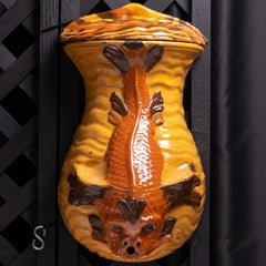 Large French Ceramic Hanging Fountain with Lid