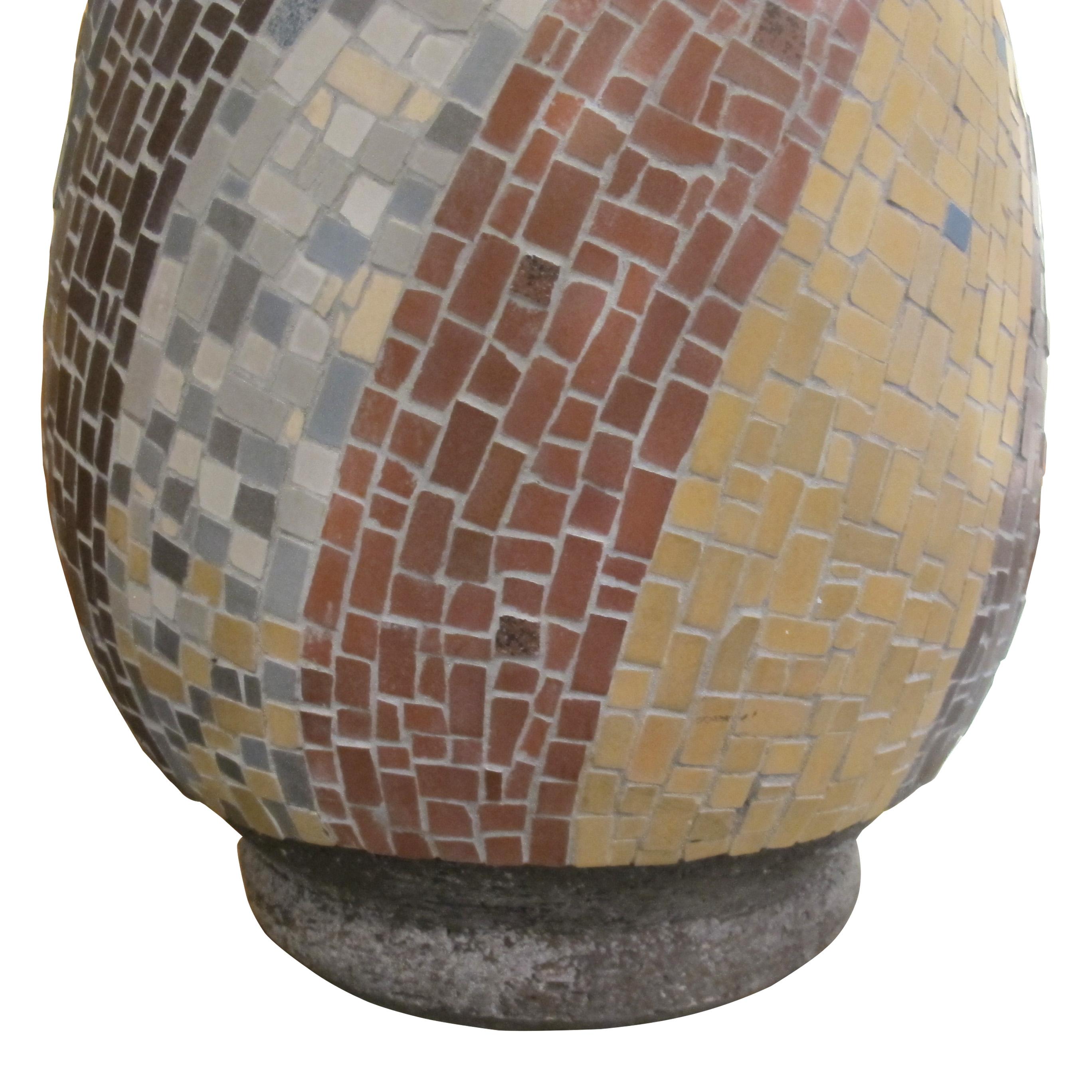 Large French Ceramic Mosaic Vase, Circa 1950s – Mid-Century Modern In Good Condition For Sale In London, GB