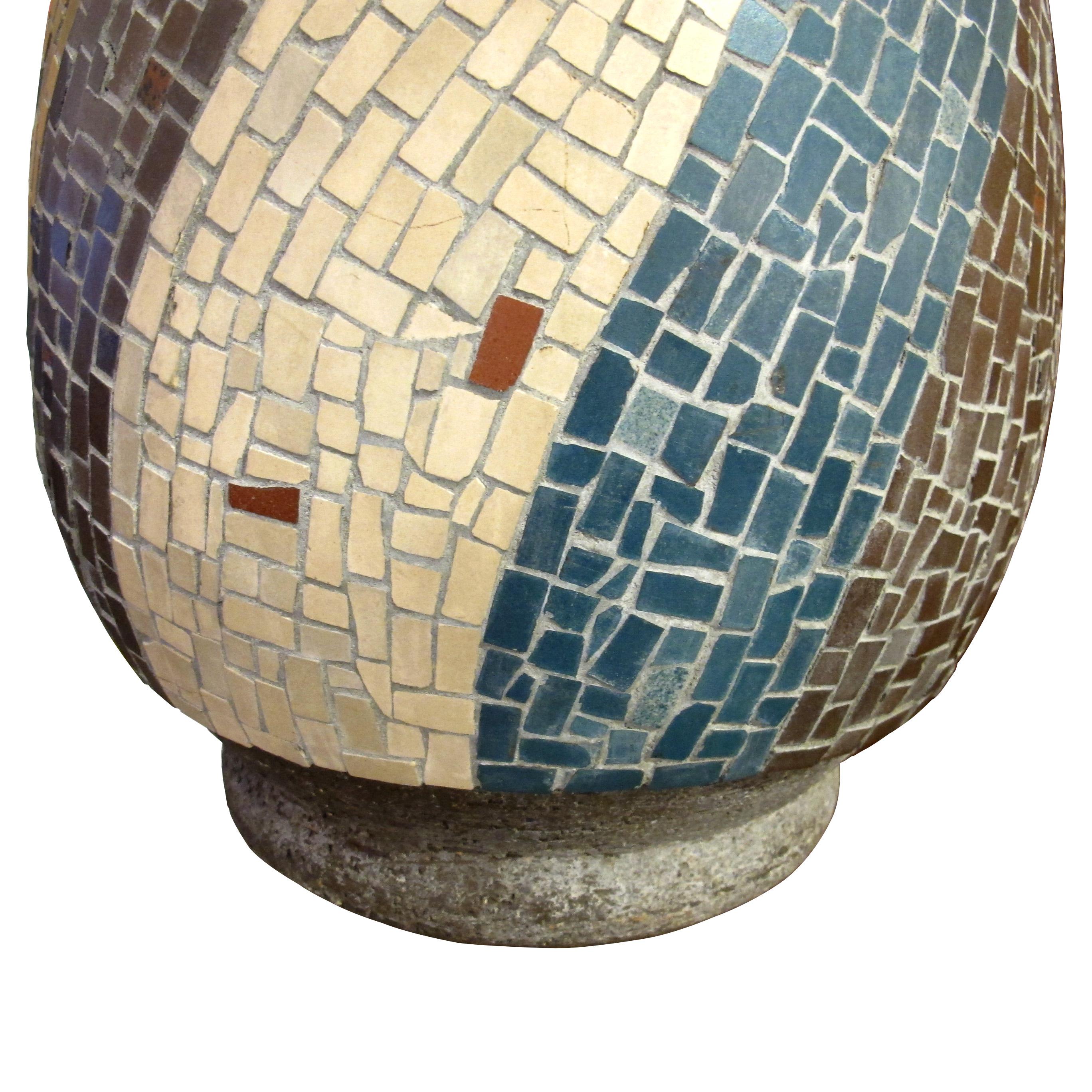 Mid-20th Century Large French Ceramic Mosaic Vase, Circa 1950s – Mid-Century Modern For Sale