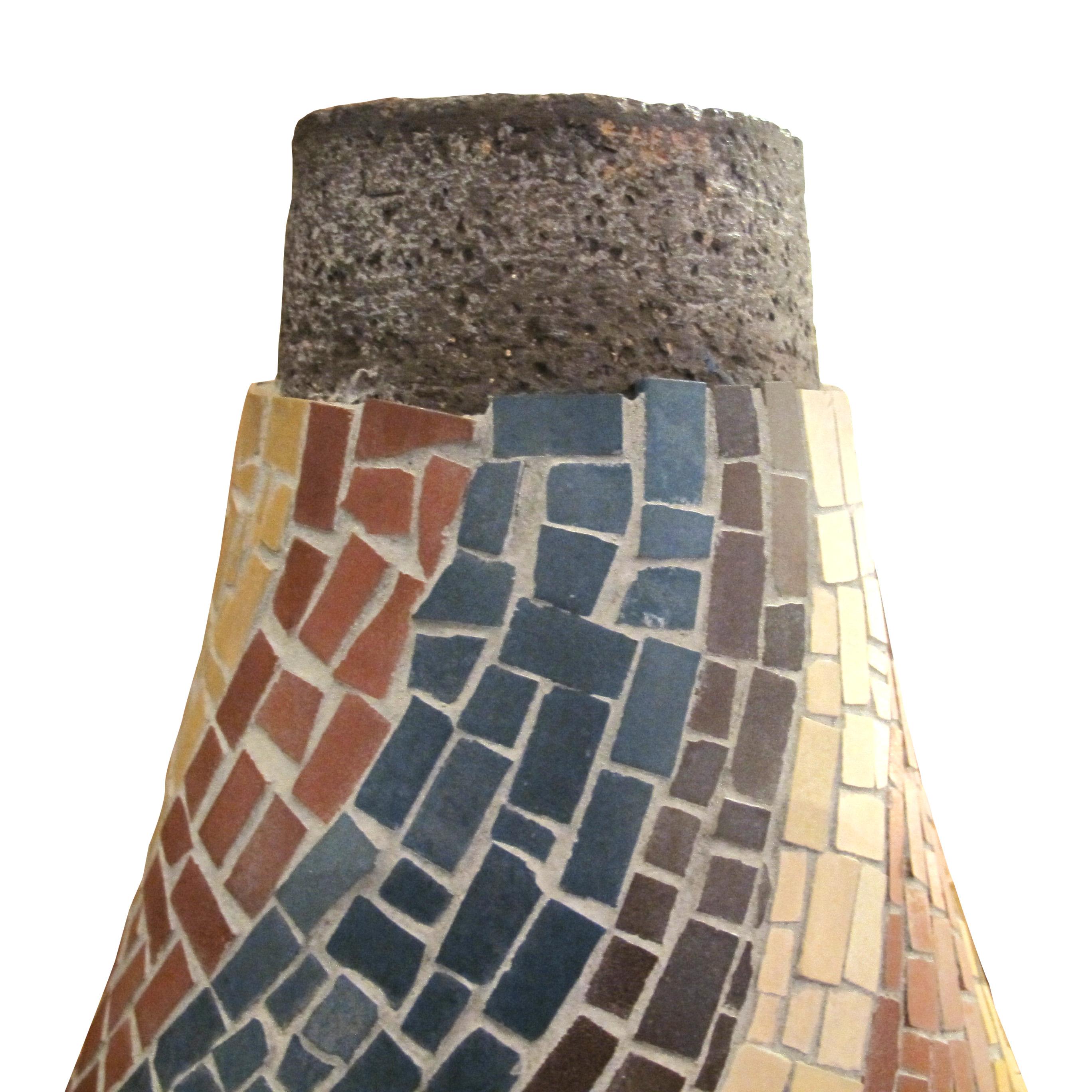 Large French Ceramic Mosaic Vase, Circa 1950s – Mid-Century Modern For Sale 2
