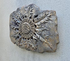 Large French Vallauris Ceramic Sunburst Light Sculpture, Signed Maumus, 1970s