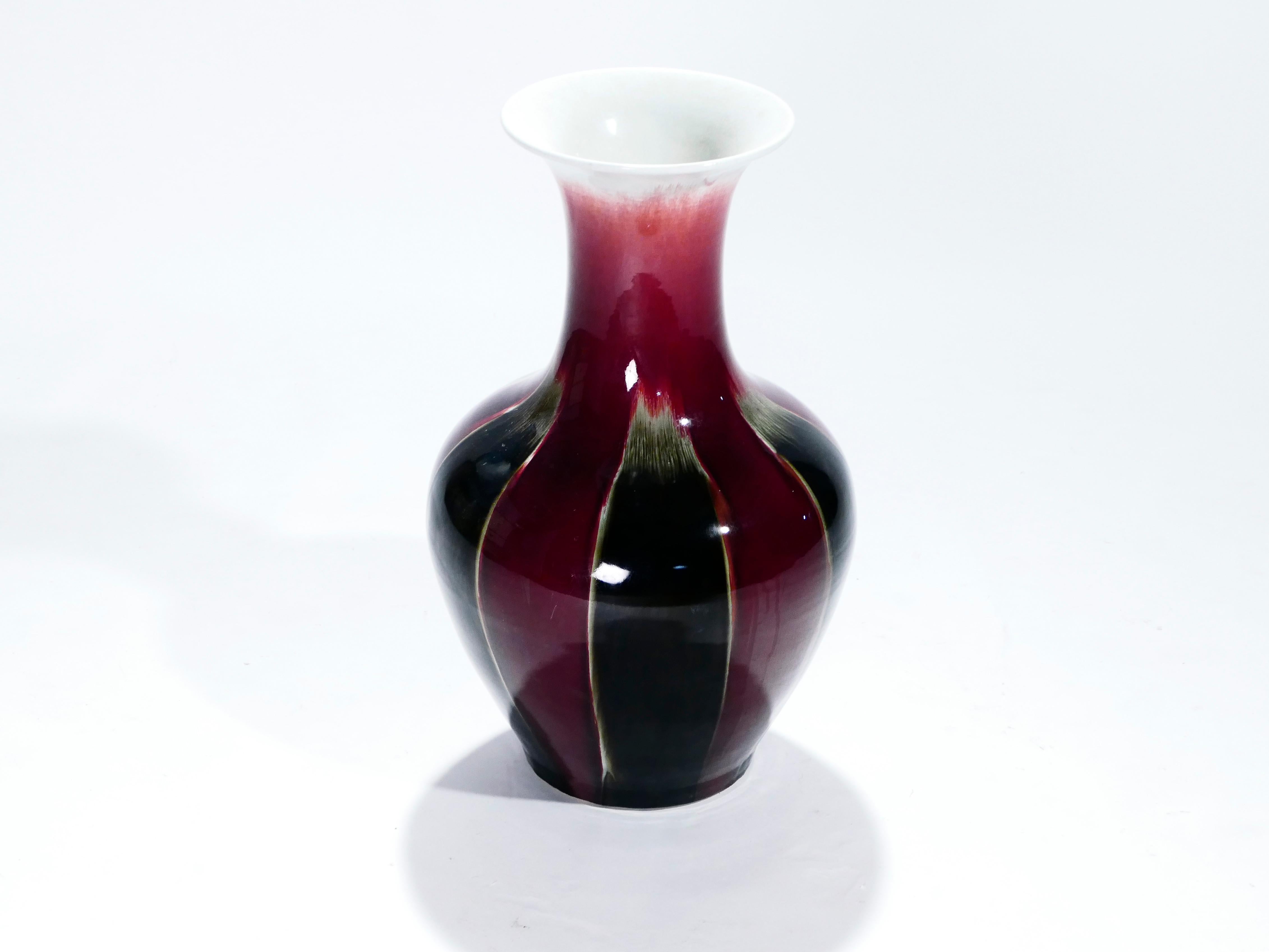 Large French Ceramic Vase Sang De Boeuf, 1960s In Good Condition In Paris, IDF