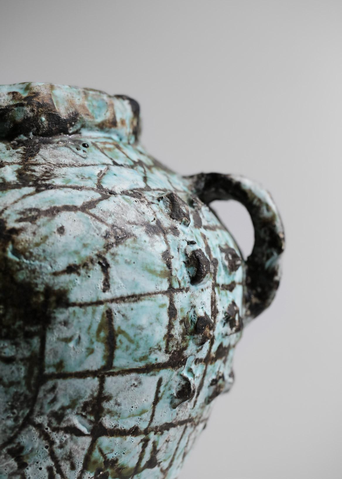 Francese Vaso grande in ceramica francese Vallauris di Jérôme Massier anni '60, G125 in vendita