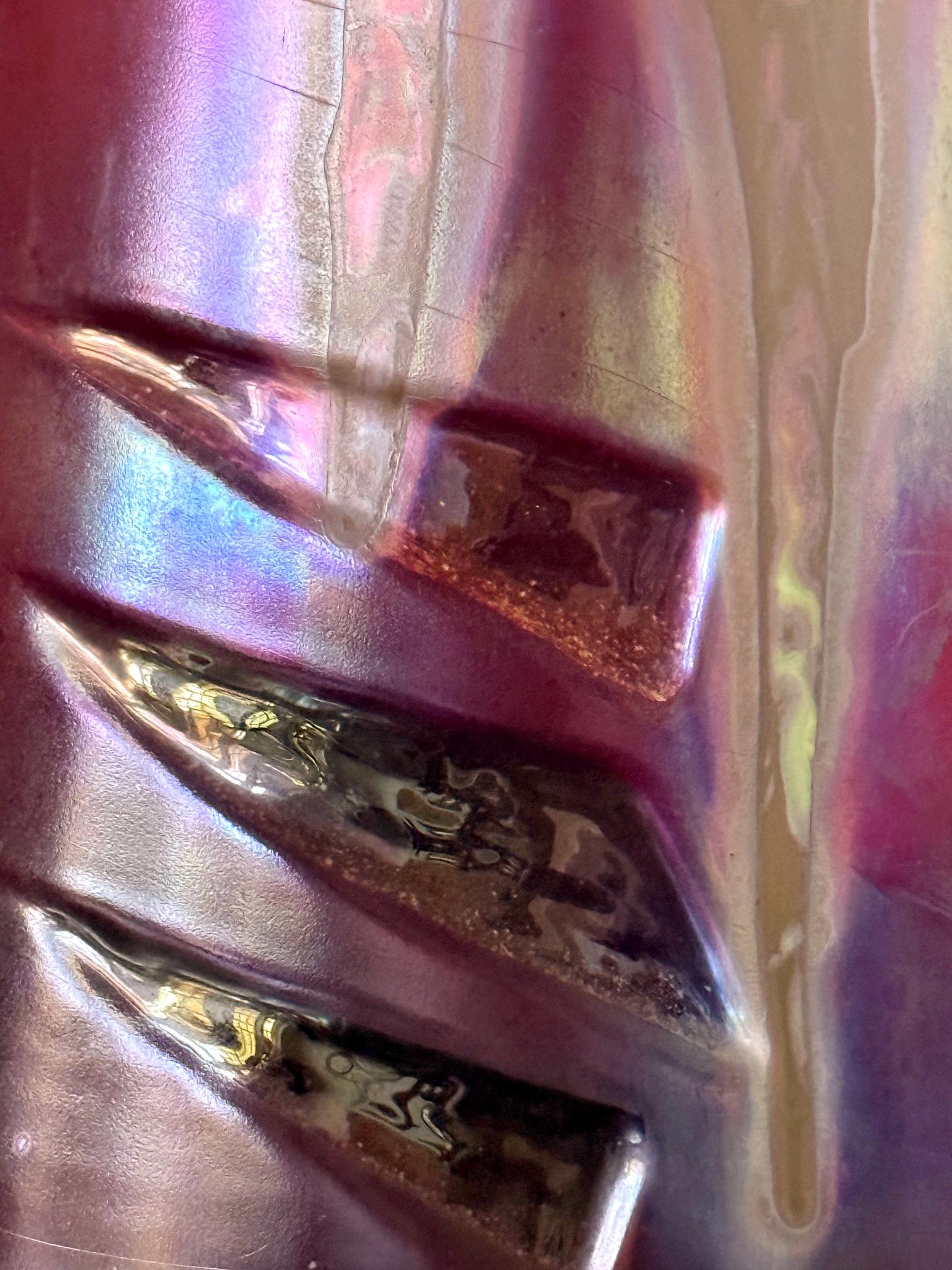 Grande vaso francese in ceramica con smalto iridescente di Clement Massier in vendita 4