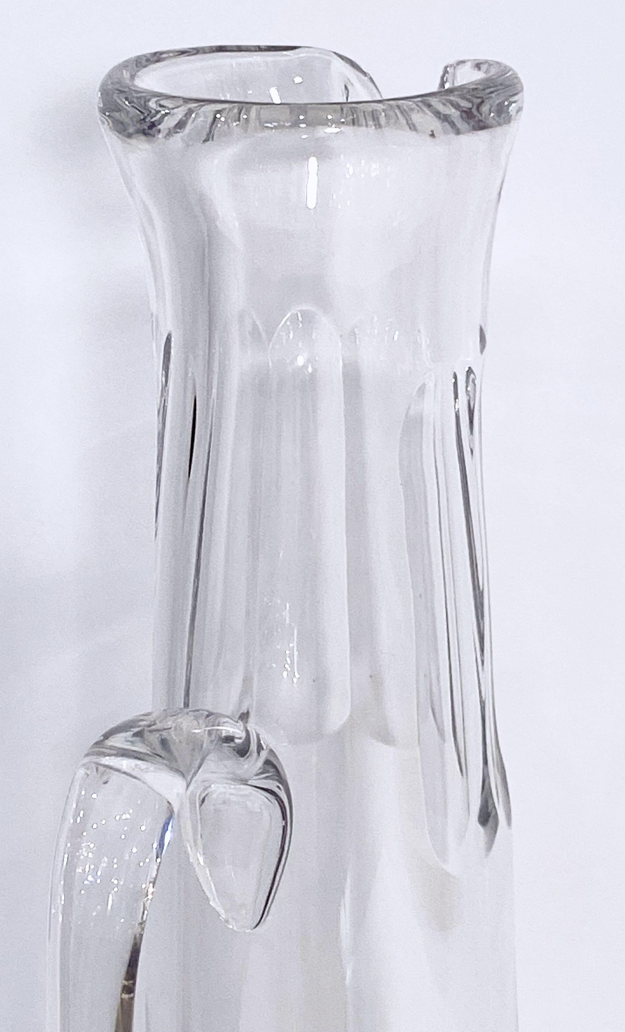 Large French Champagne Decanter of Faceted Crystal Glass 8