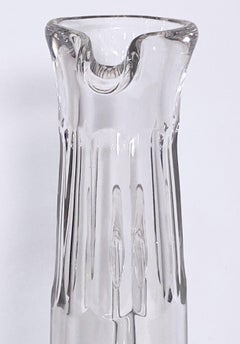 Large French Champagne Decanter of Faceted Crystal Glass