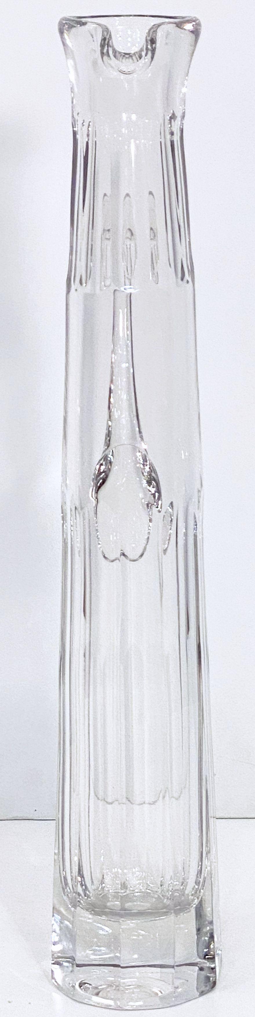 Large French Champagne Decanter of Faceted Crystal Glass 16